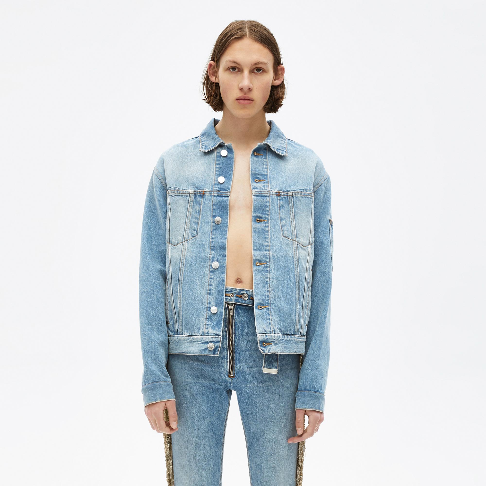 Helmut lang clearance fringe denim jacket