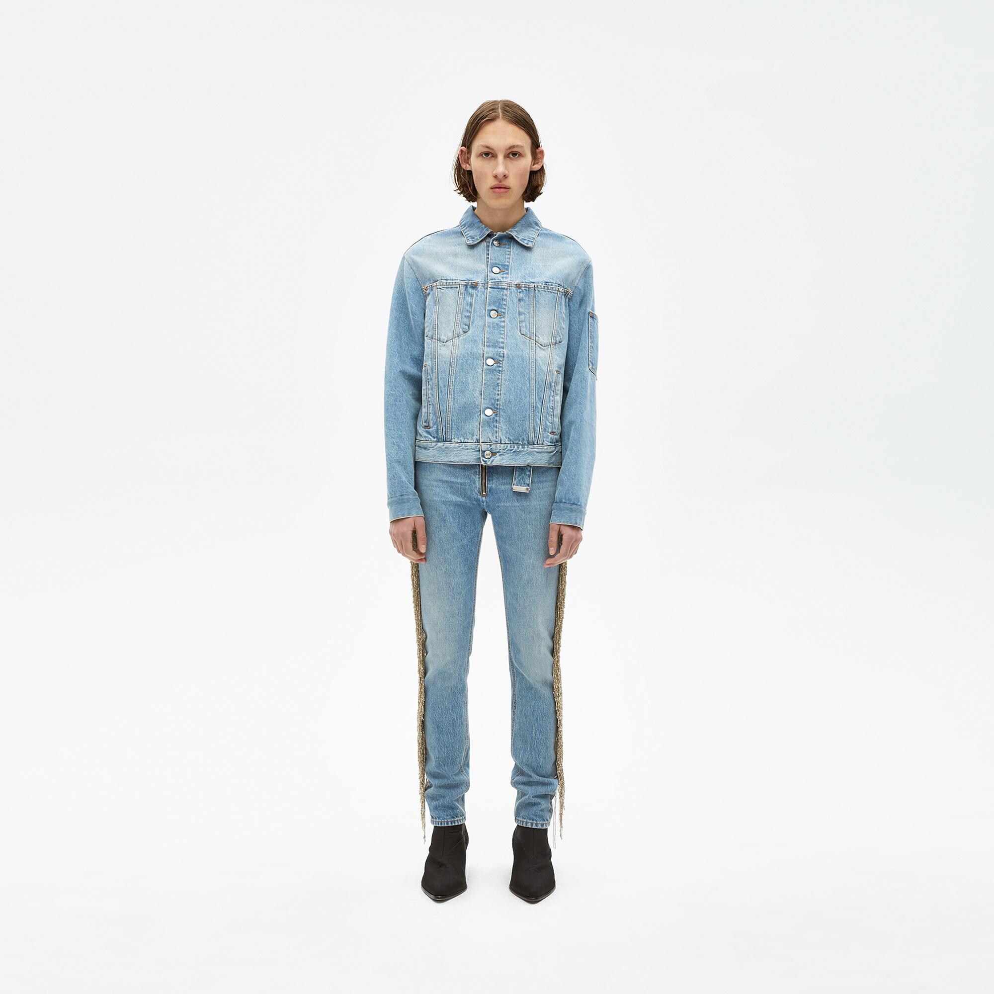 Helmut lang hot sale fringe denim jacket