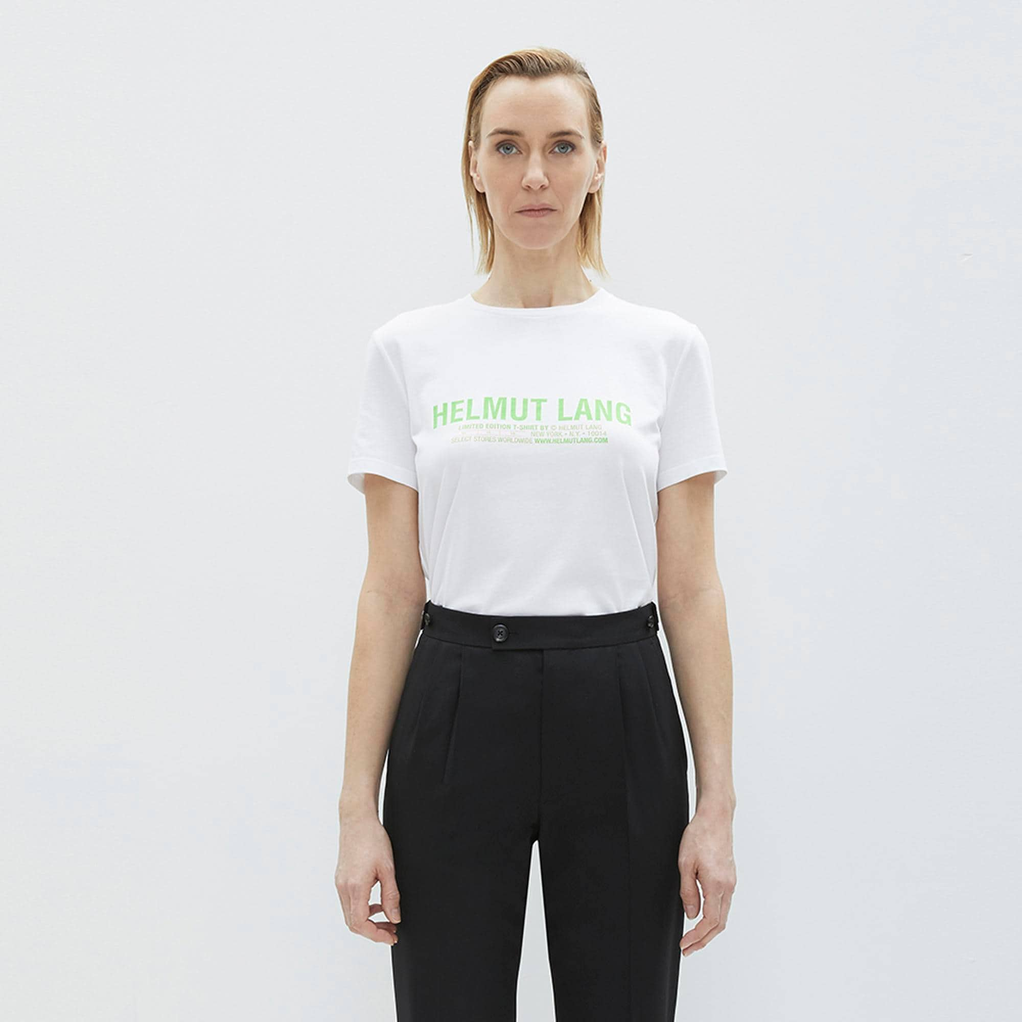 valse filosof Måler Helmut Lang White Logo Baby Tee | WWW.HELMUTLANG.COM