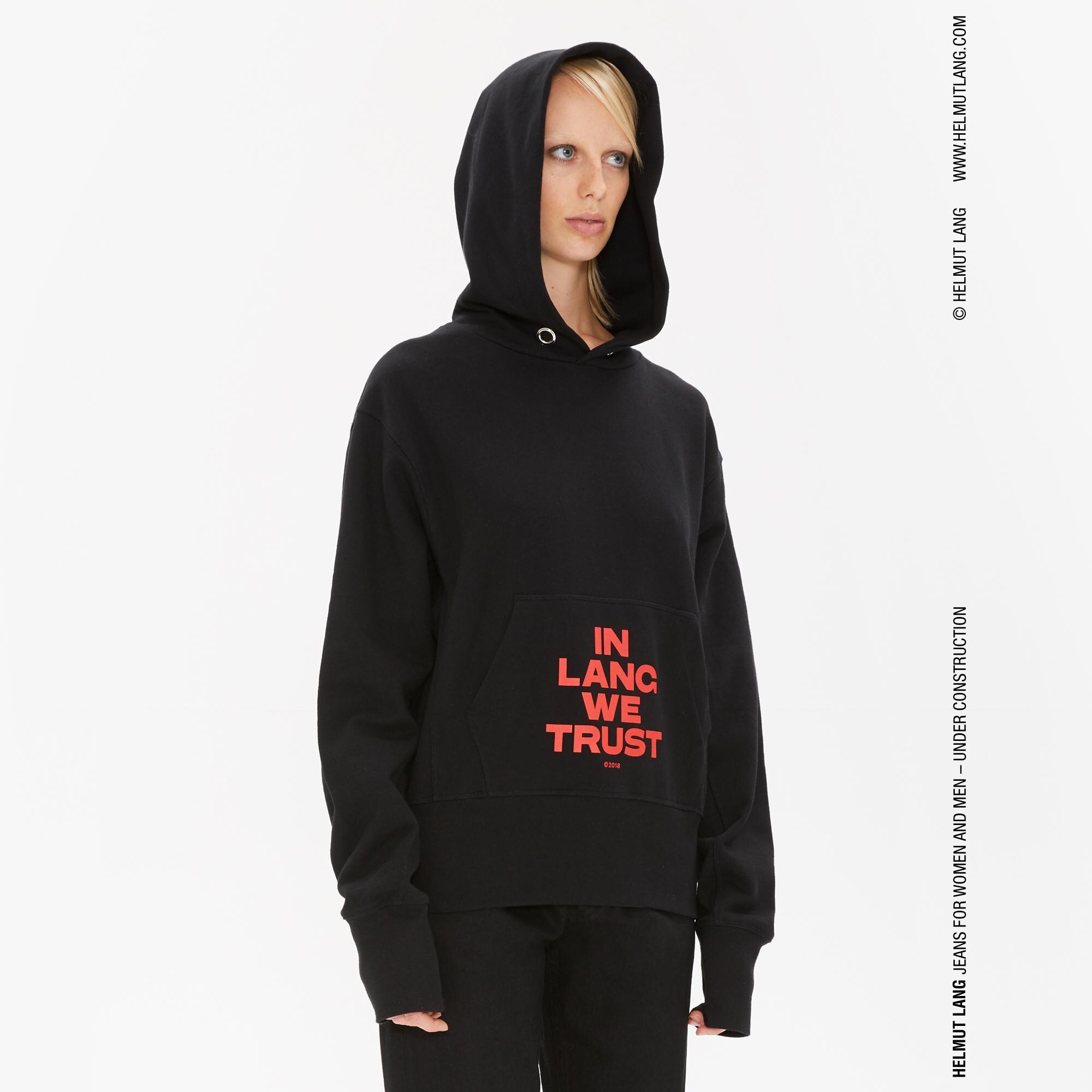 Helmut Lang Standard Hoodie With Print Chalk White WWW