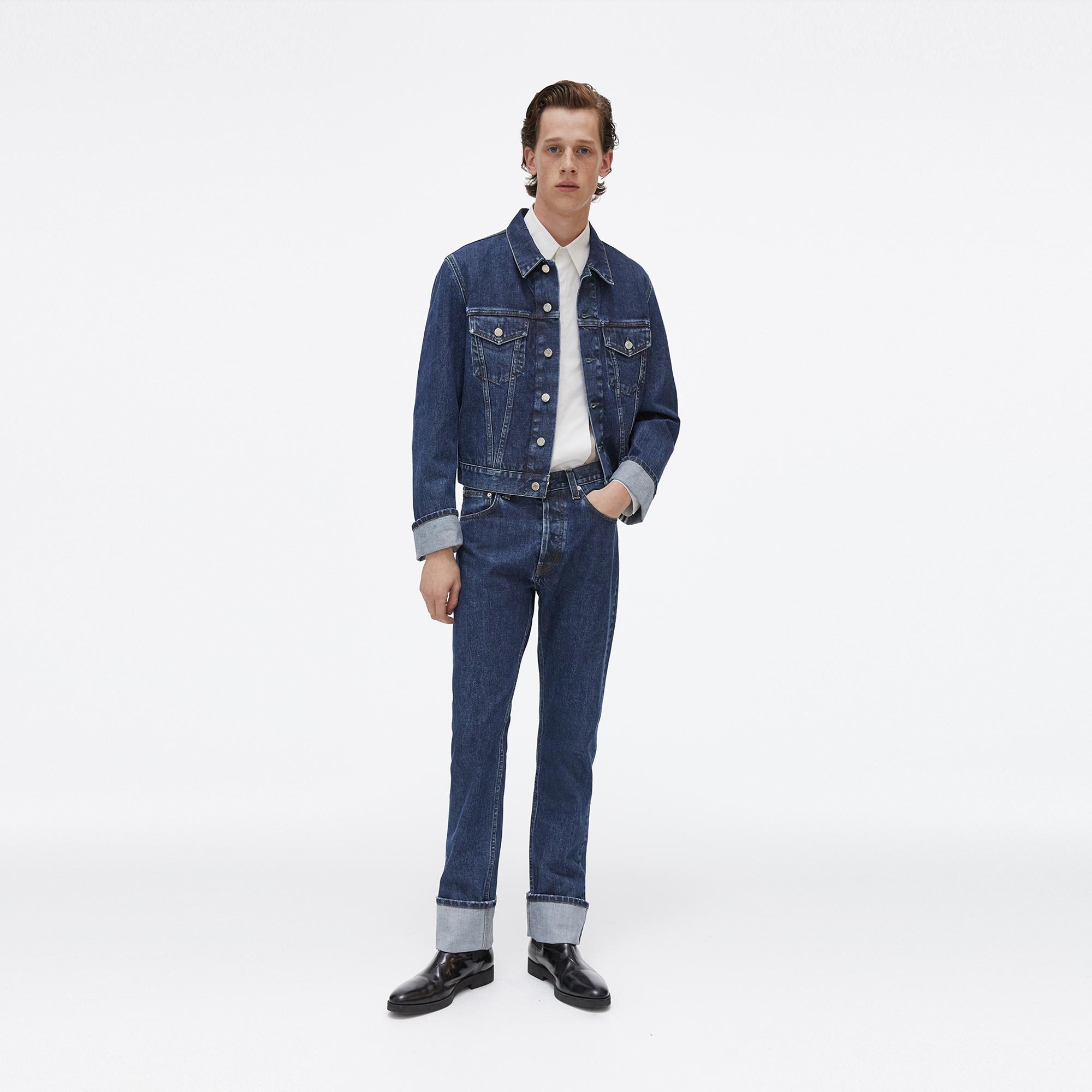 Helmut Lang Cuffed Monogram Masc Trucker Jean Jacket | WWW