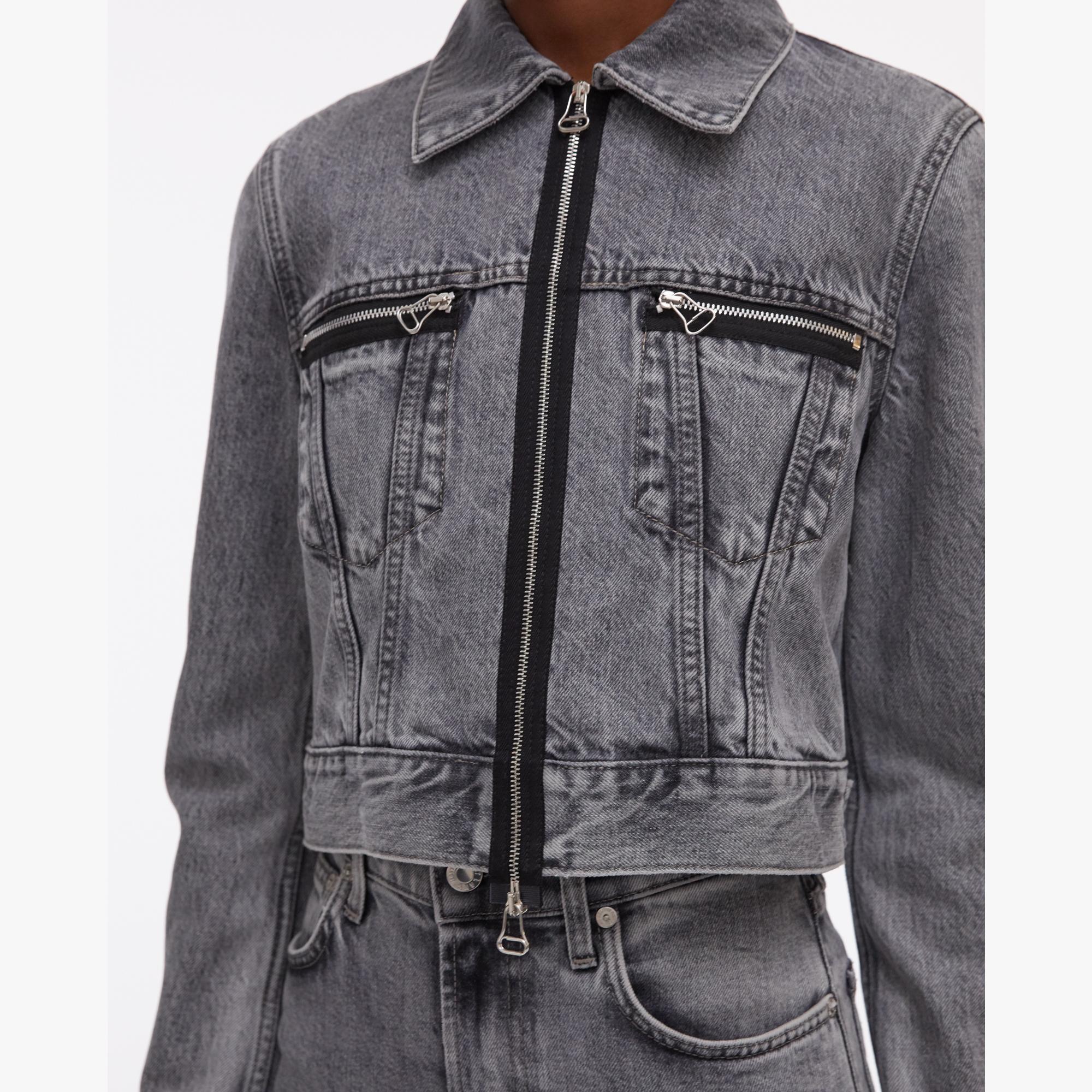 helmut lang cropped leather jacket