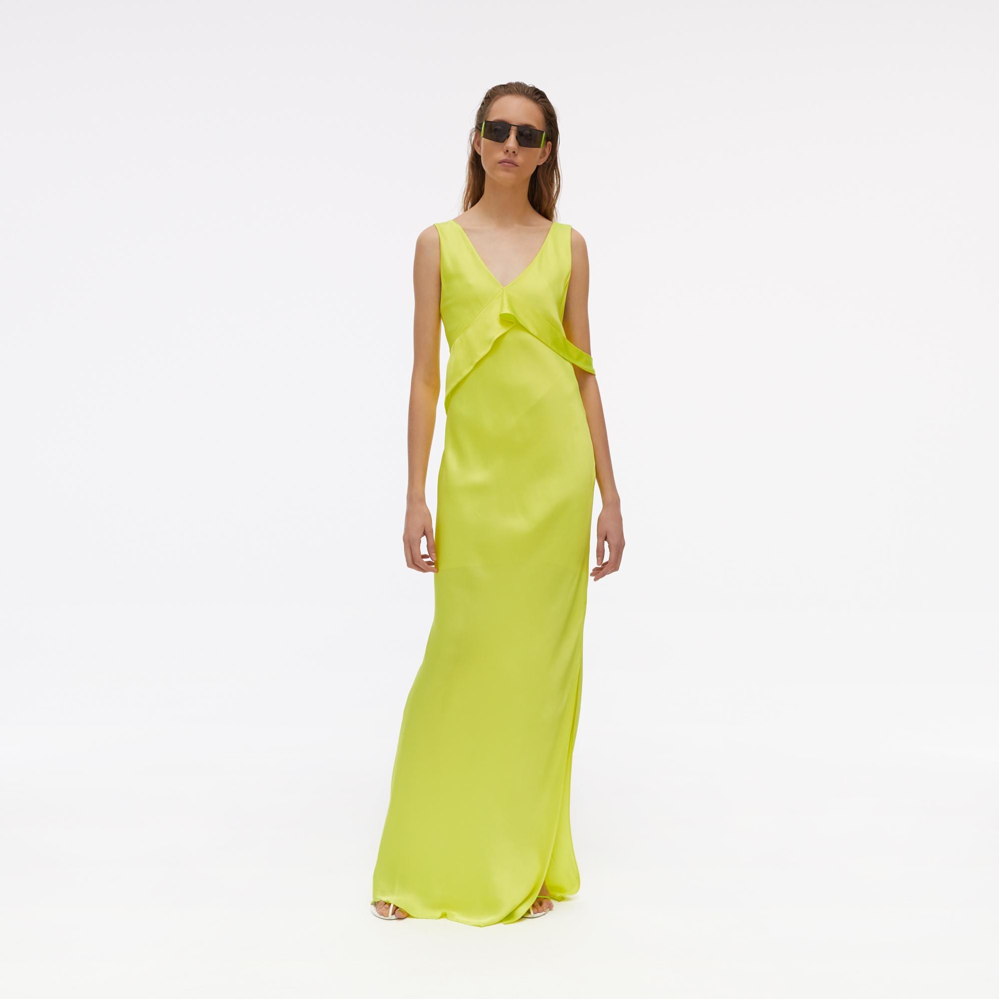 Helmut Lang Long Double Satin Sash Dress | WWW.HELMUTLANG.COM