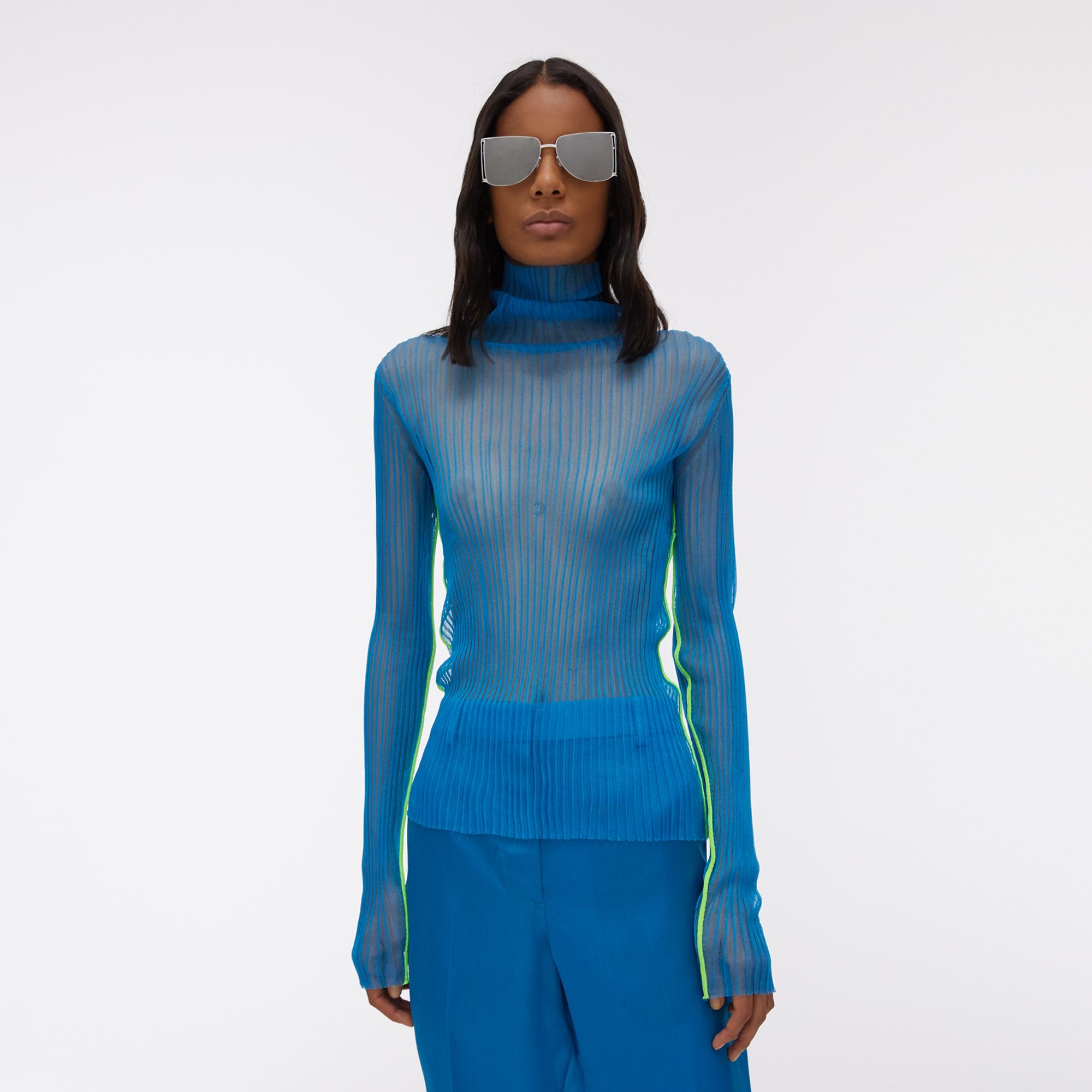 Helmut Lang Sheer Ribbed Turtleneck Helmutlangcom Helmut Lang