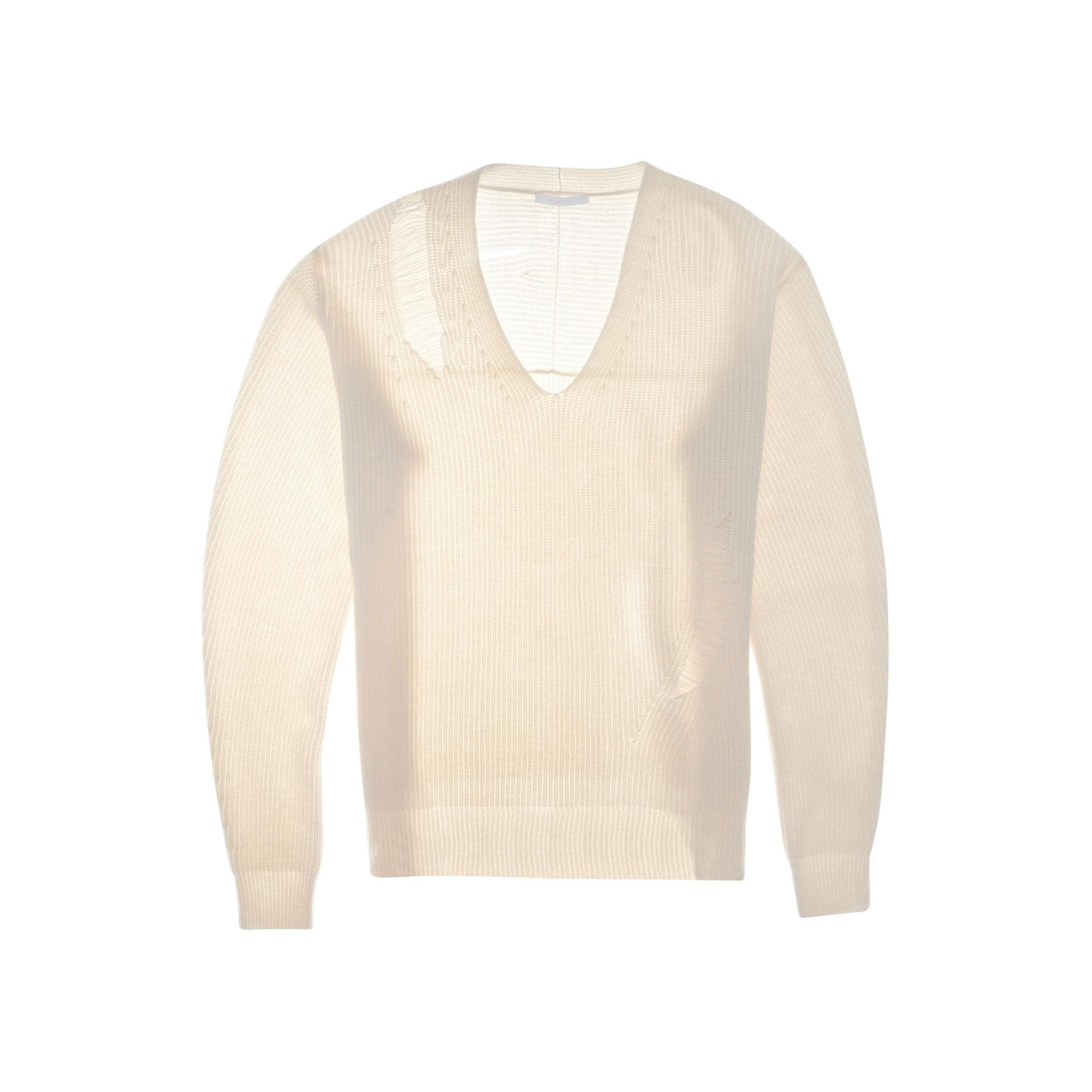 Distressed V-Neck Sweater | Helmut Lang