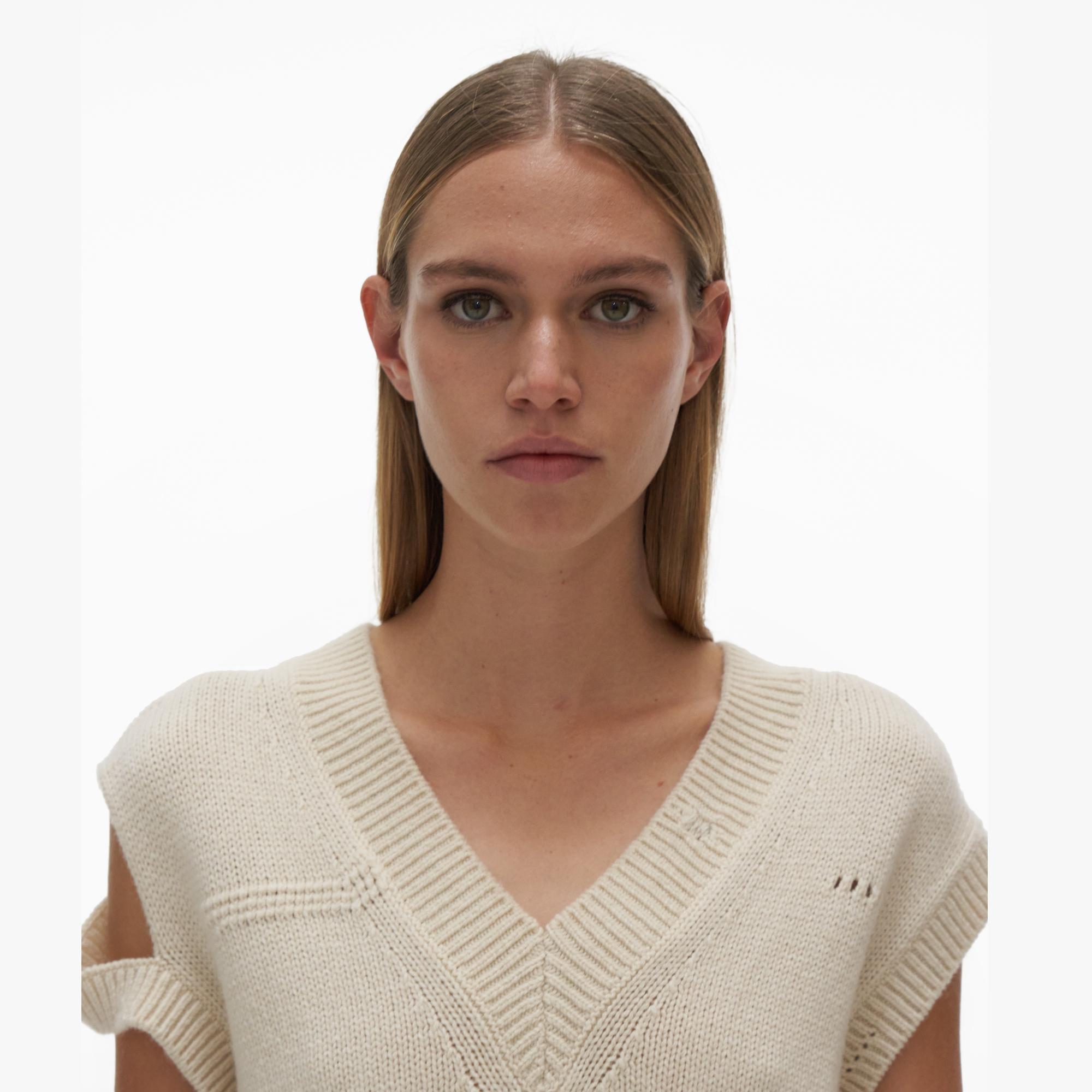 Helmut Lang Distressed V-Neck Sweater | WWW.HELMUTLANG.COM