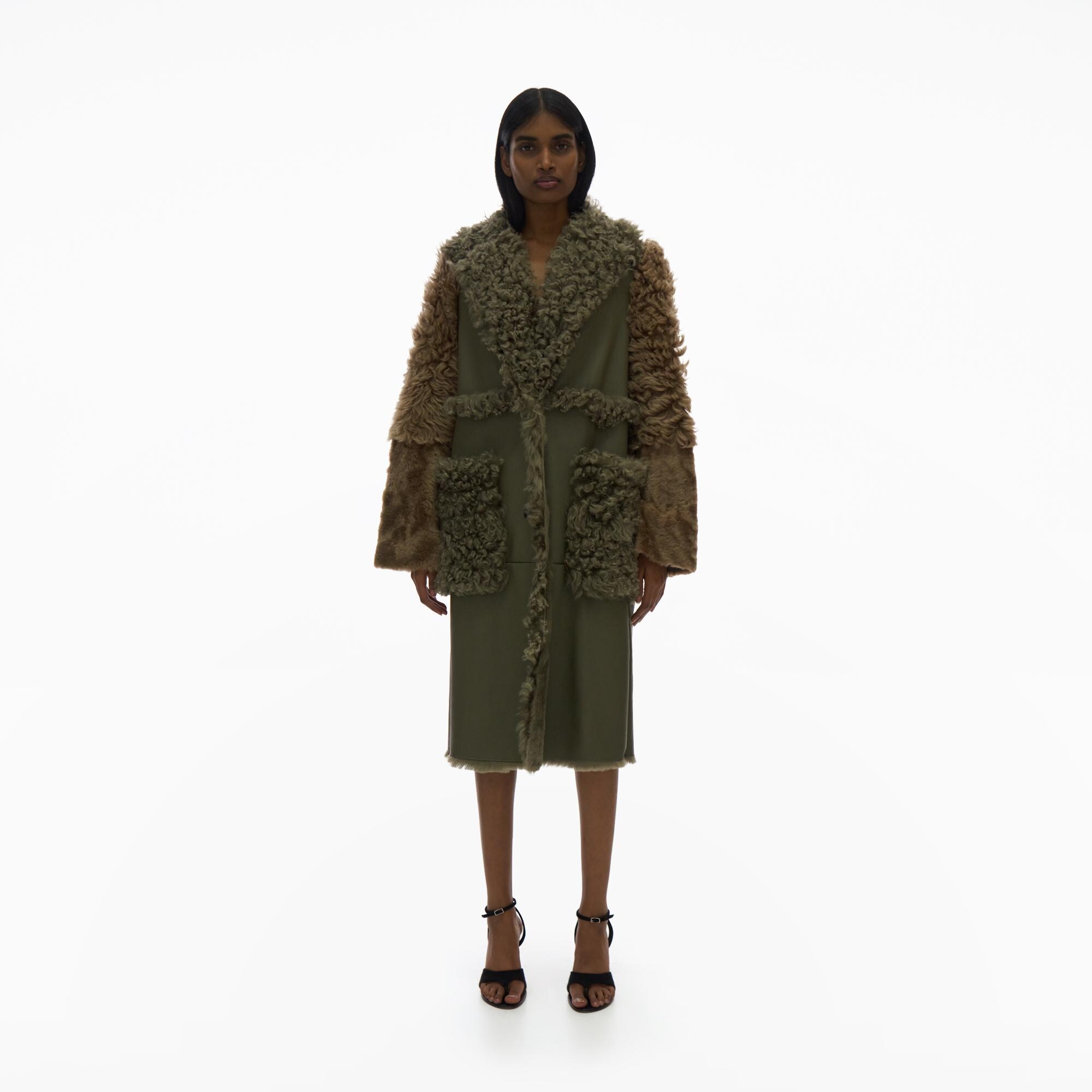 Helmut lang outlet faux fur coat