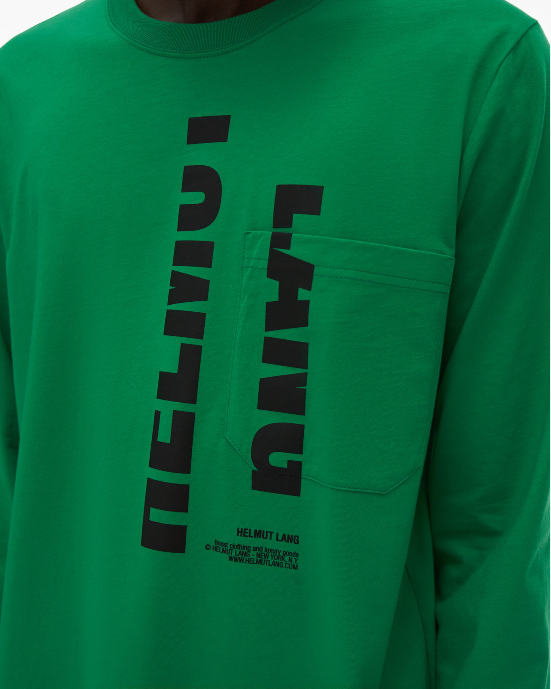 Mens Clothing T-shirts Long-sleeve t-shirts Helmut Lang Cotton Macro Mix Logo Long-sleeve Shirt in Green for Men 