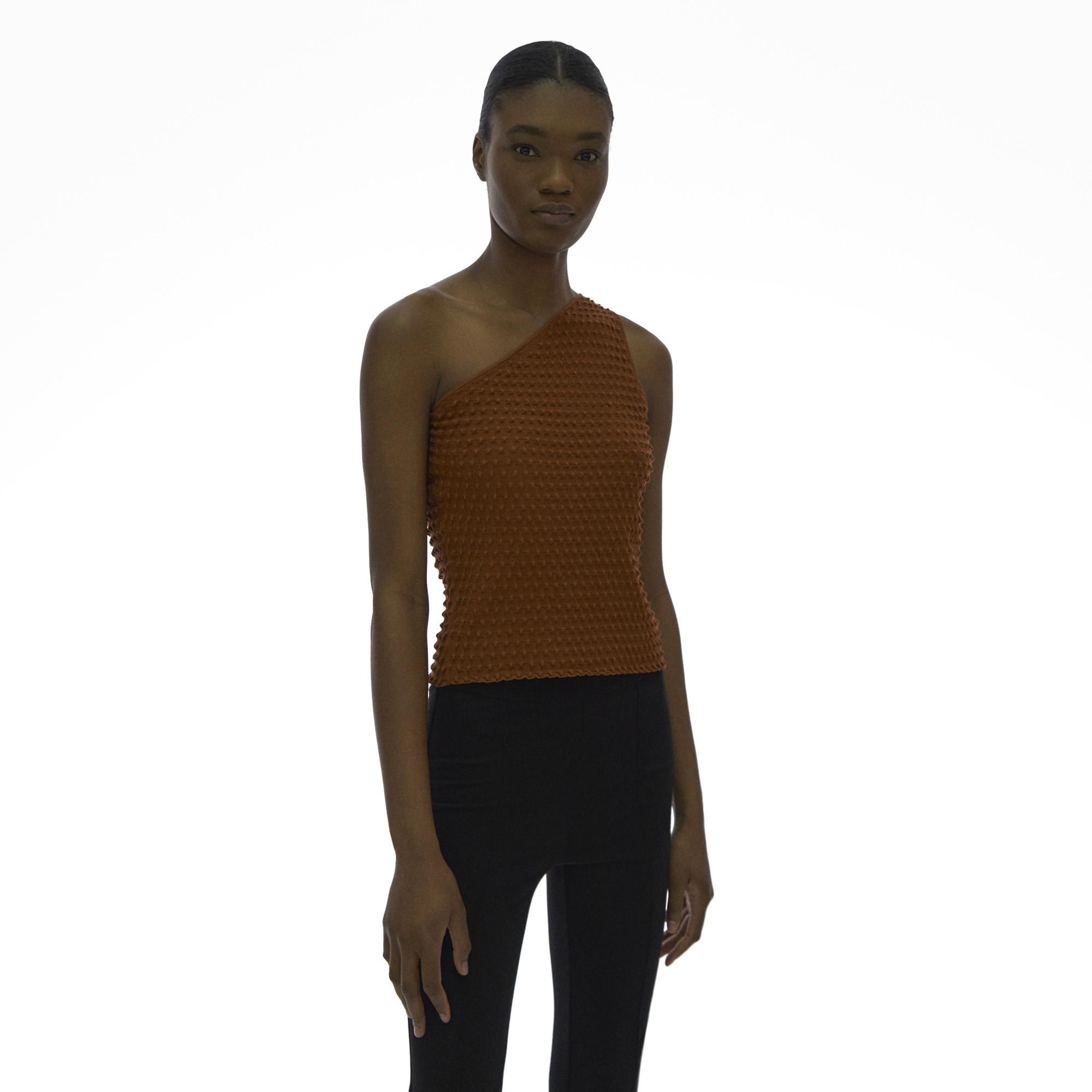 Spike Knit One-Shoulder Tank