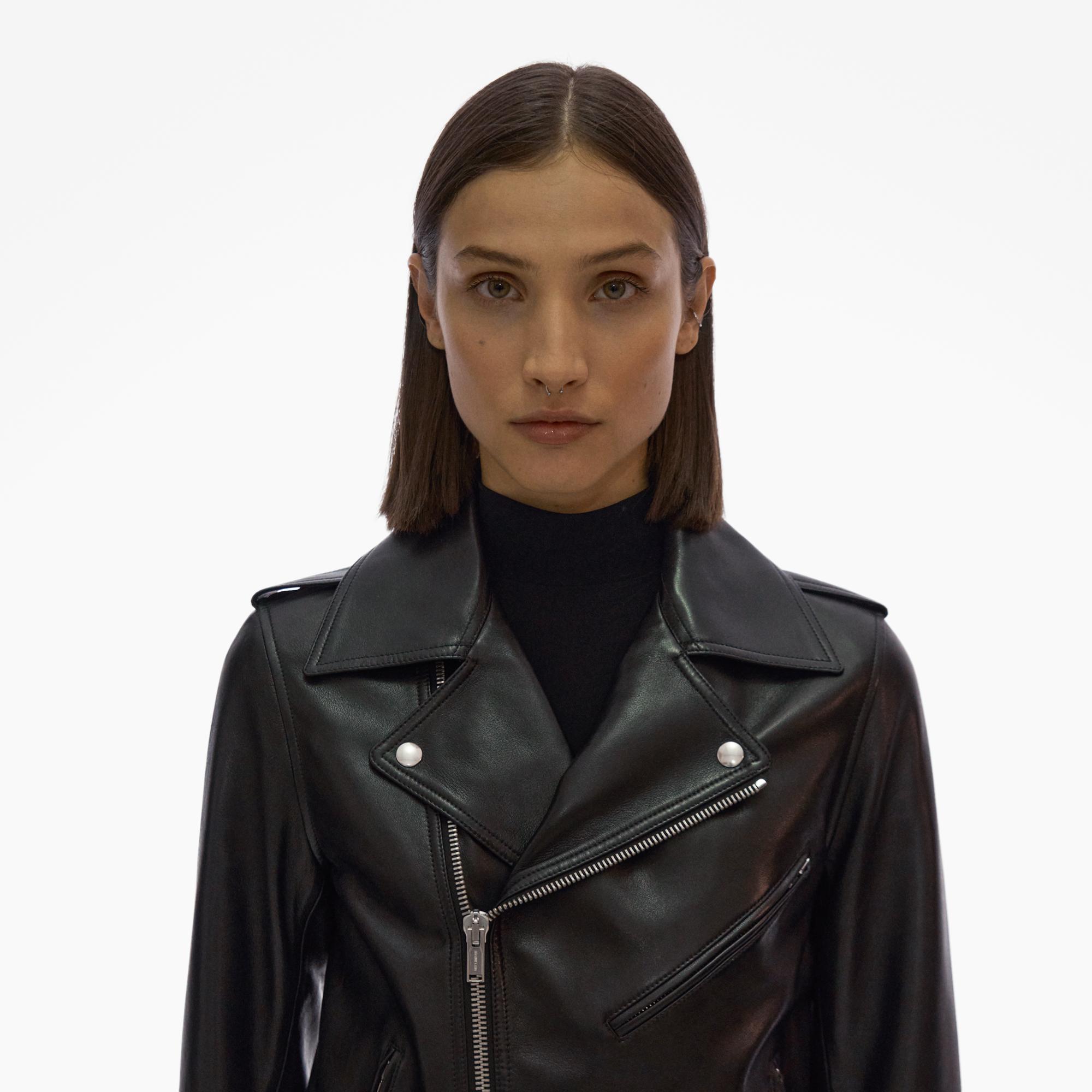 Helmut Lang Asymmetrical Leather Jacket Jackets Coats