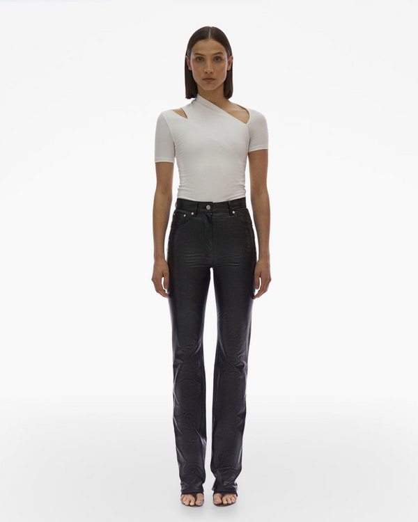 Slacks and Chinos Skinny trousers Grey Womens Clothing Trousers Helmut Lang Synthetic Trouser in Light Grey 