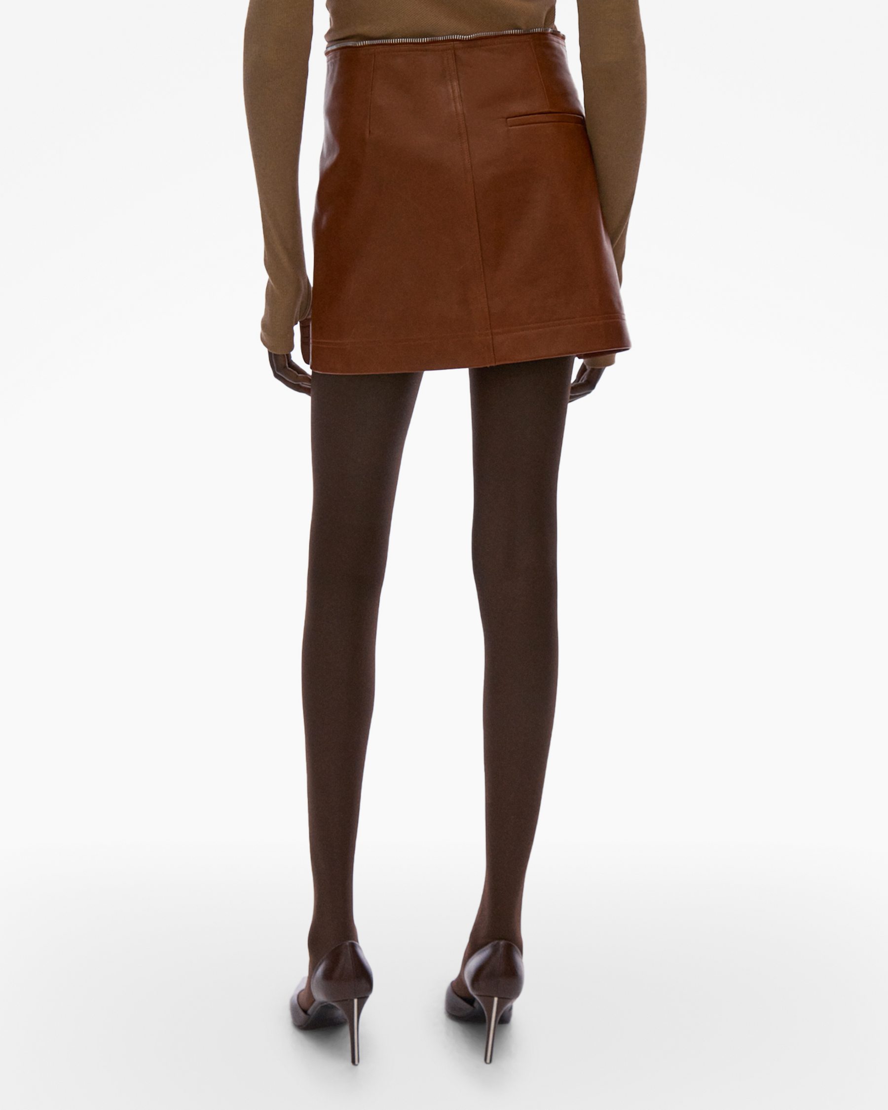 Leather Zip Mini Skirt
