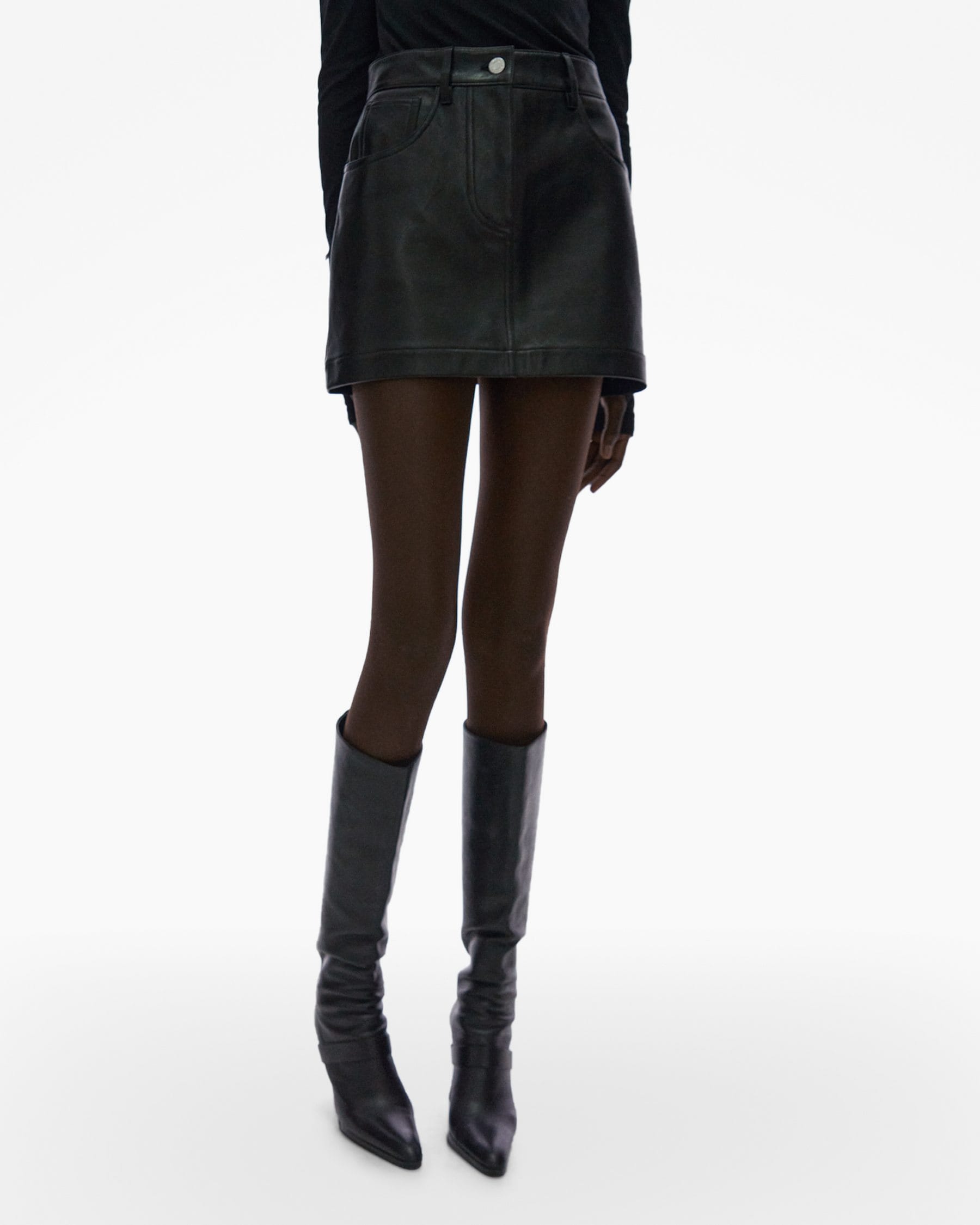 Leather 5-Pocket Mini Skirt