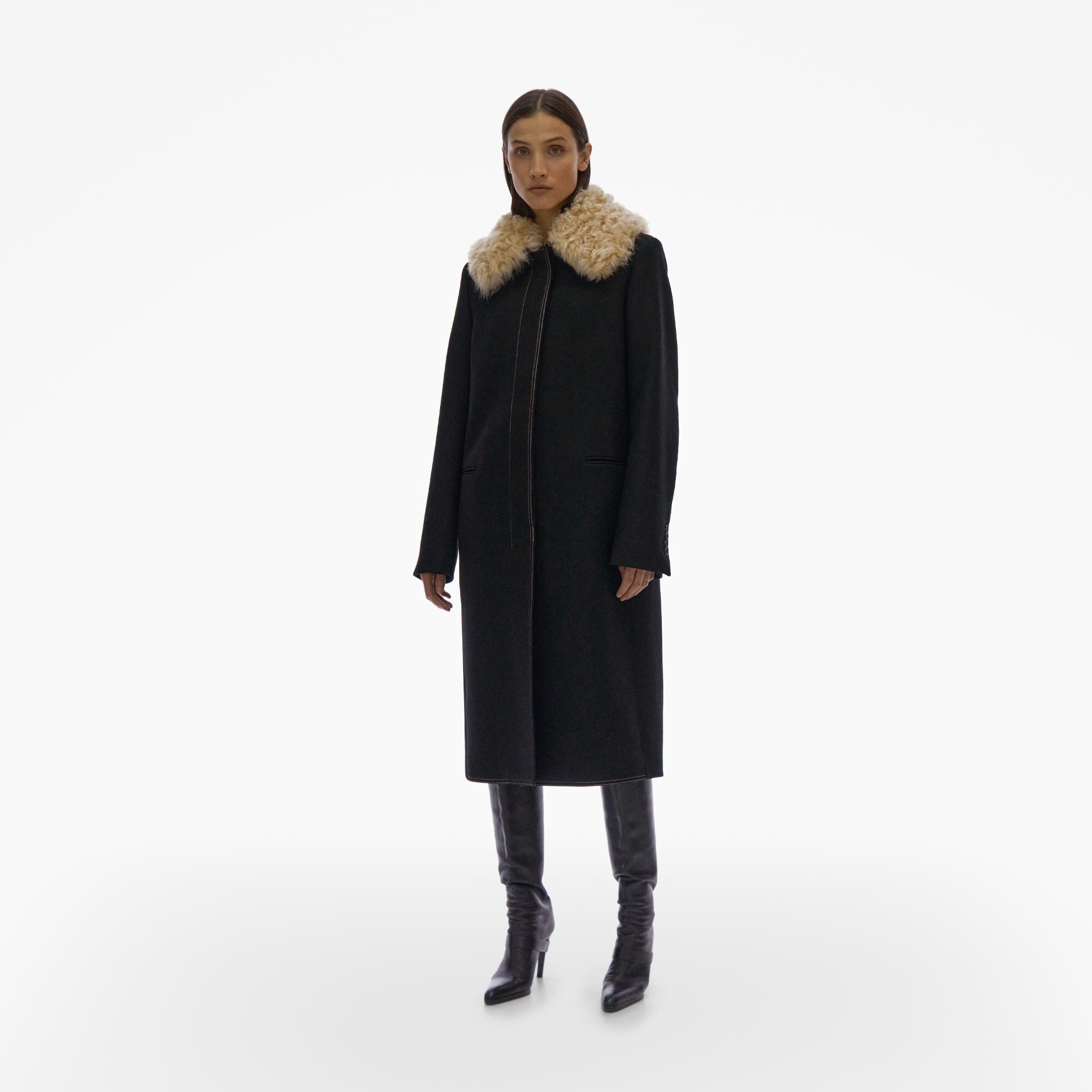 Helmut Lang Shearling Collar Coat | WWW.HELMUTLANG.COM