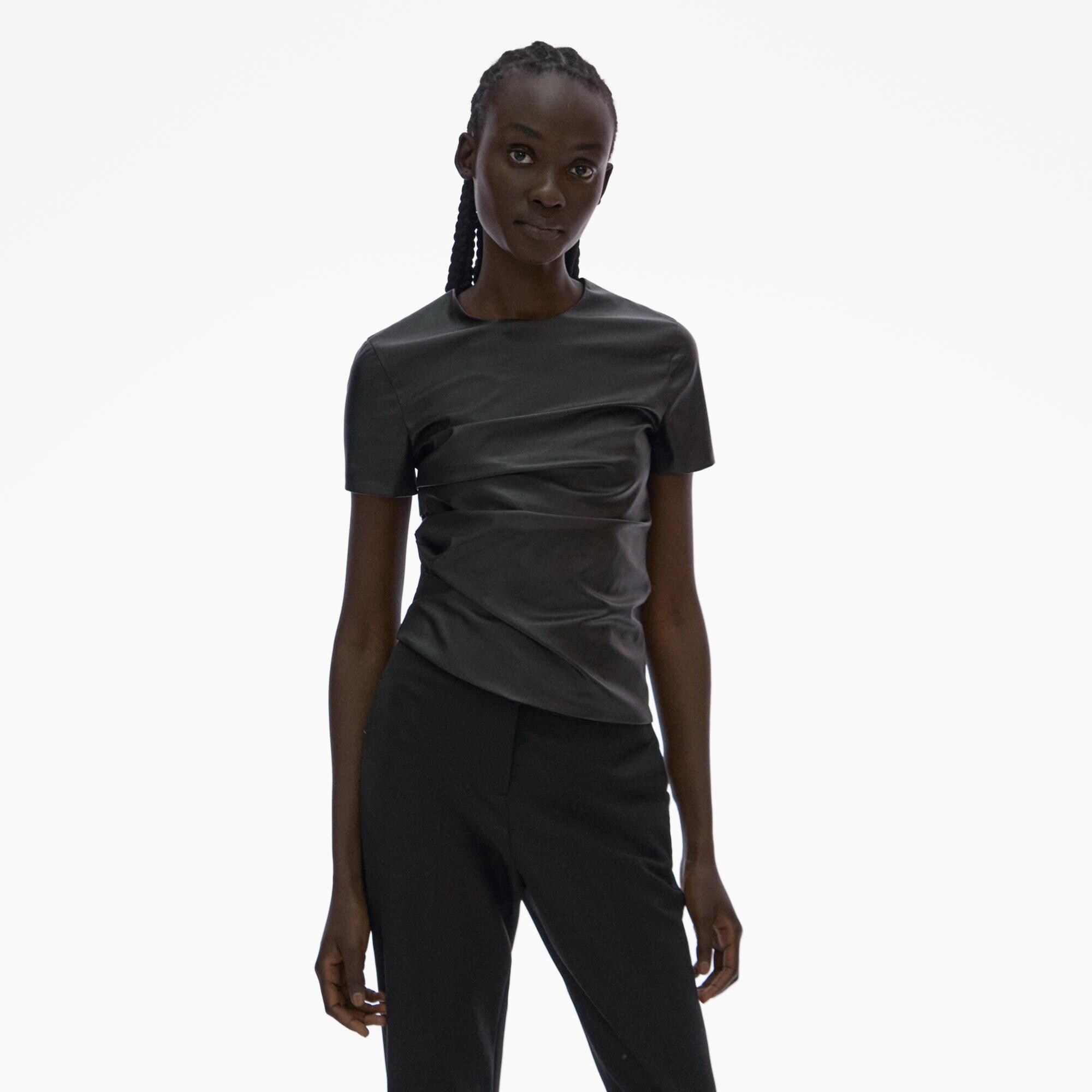 Helmut Lang Faux Leather Twist Tee | WWW.HELMUTLANG.COM | Helmut Lang