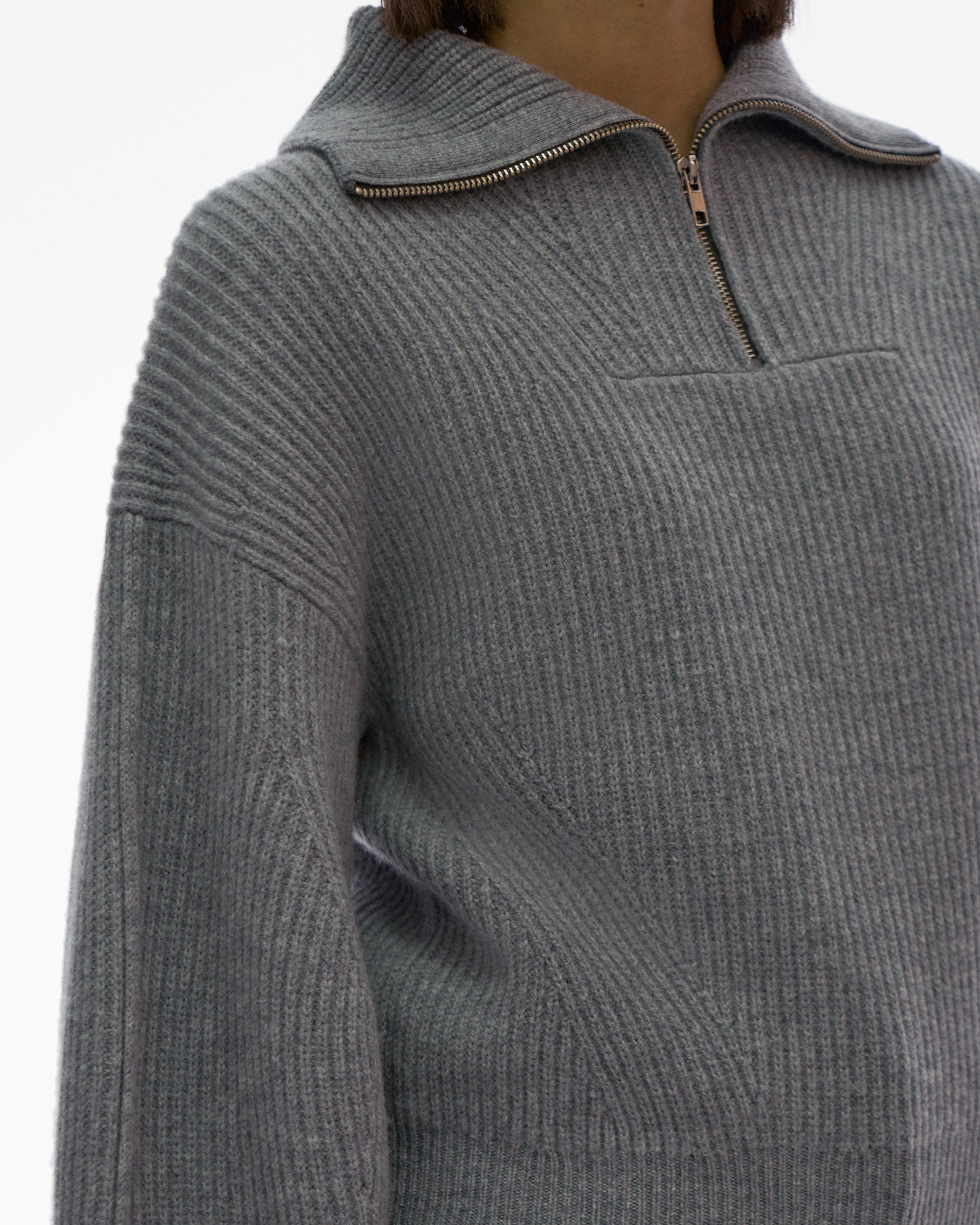 Cropped Half-Zip Sweater