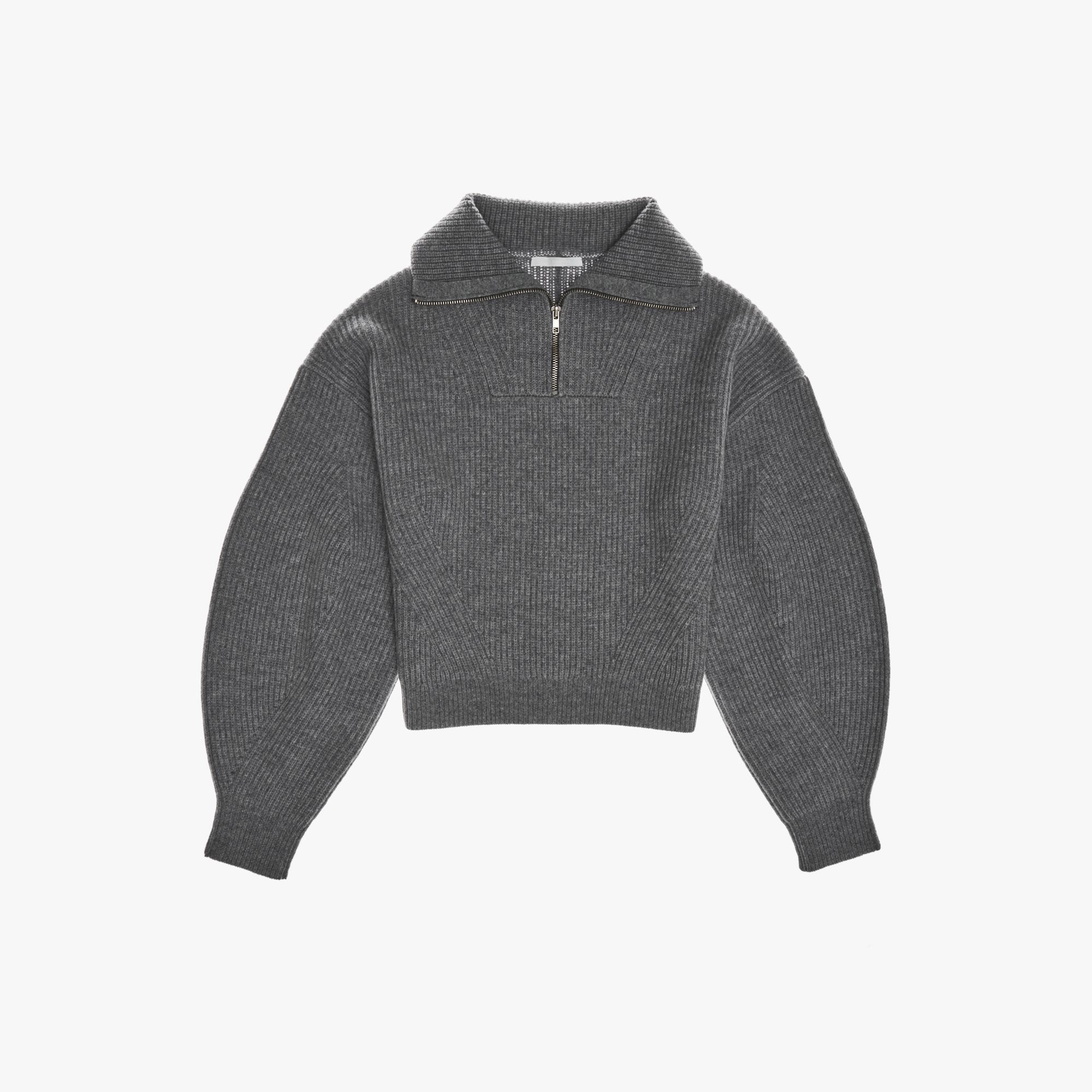 Cropped Half-Zip Sweater