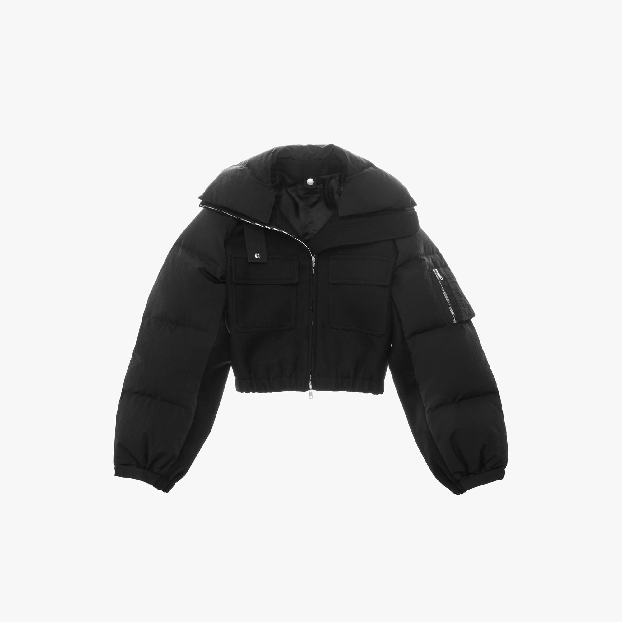 Strong Shoulder Mixed Media Bomber Jacket – Urbanheer