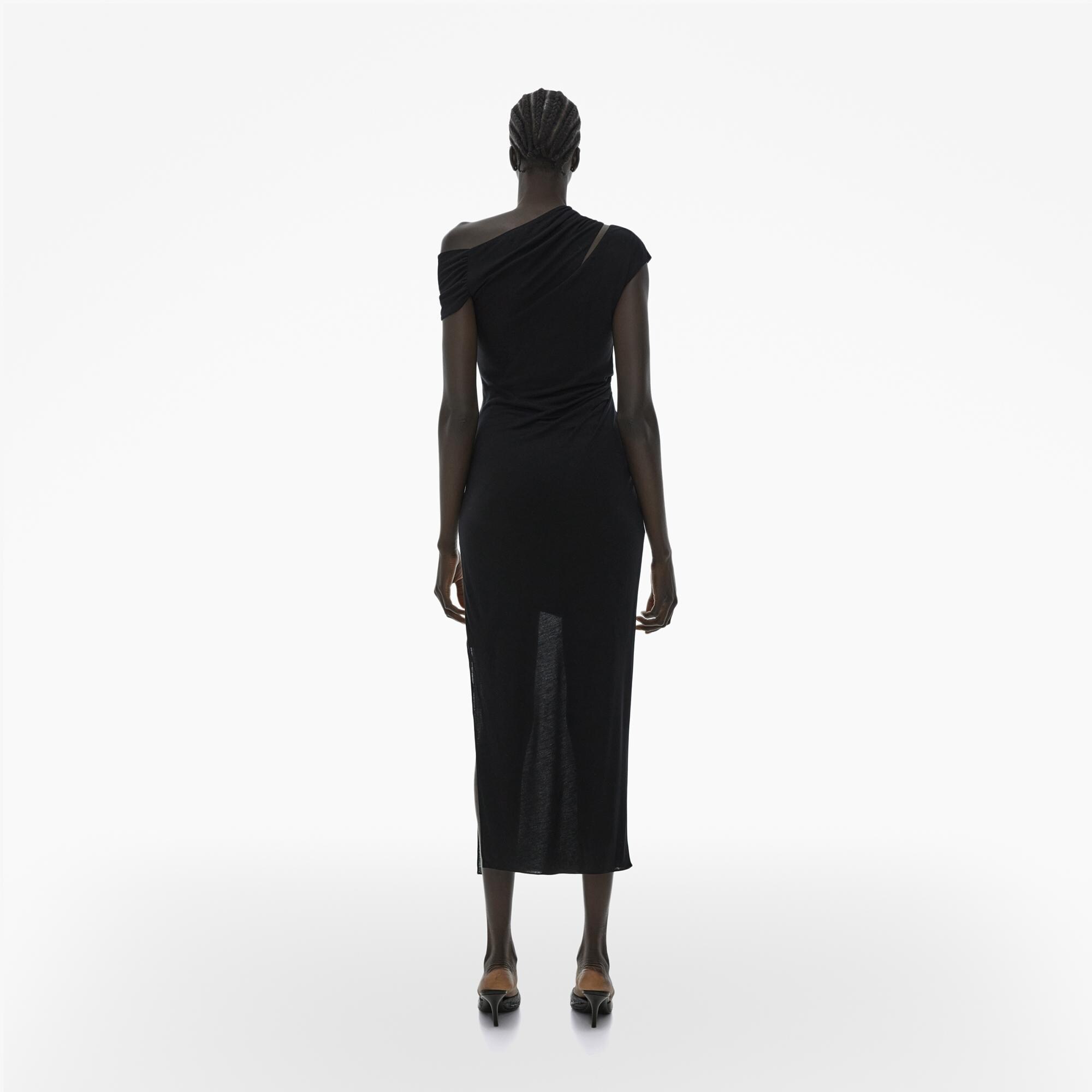 Helmut Lang Ribbed Asymmetric Maxi Dress  | Helmut Lang