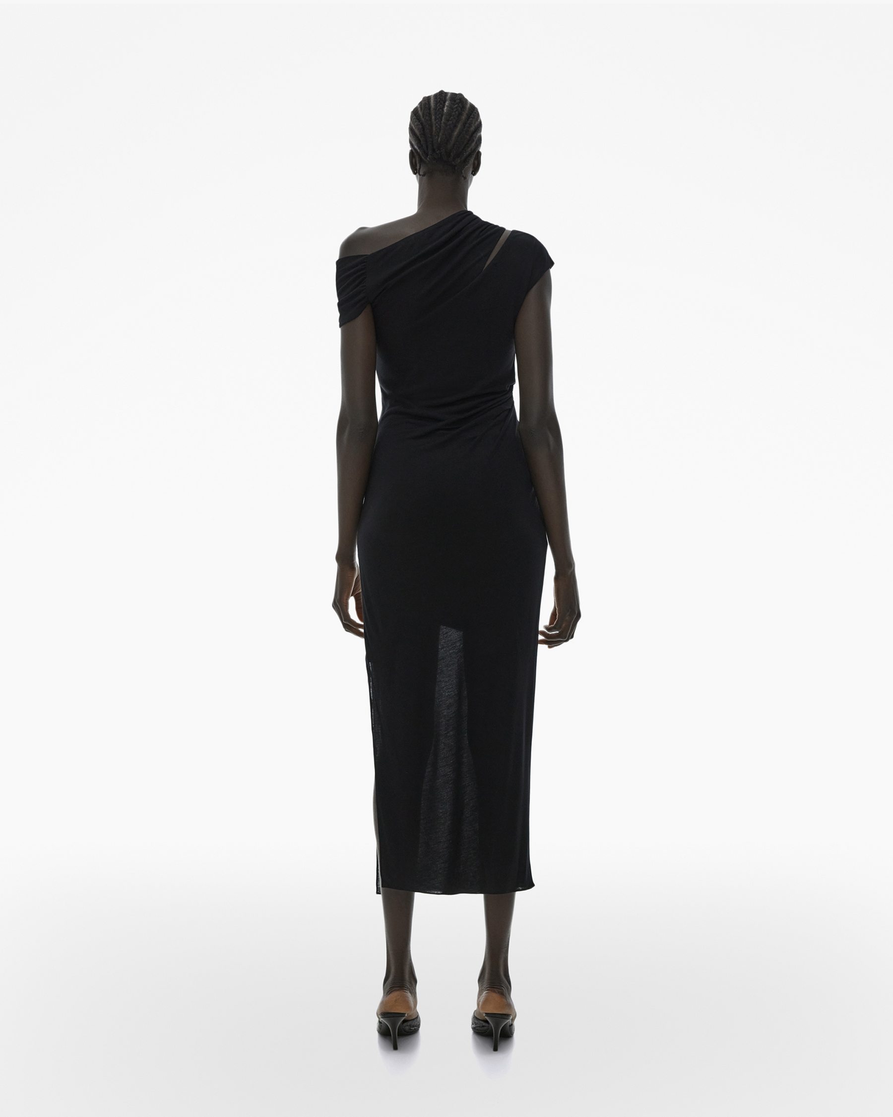 Ribbed Asymmetric Maxi Dress