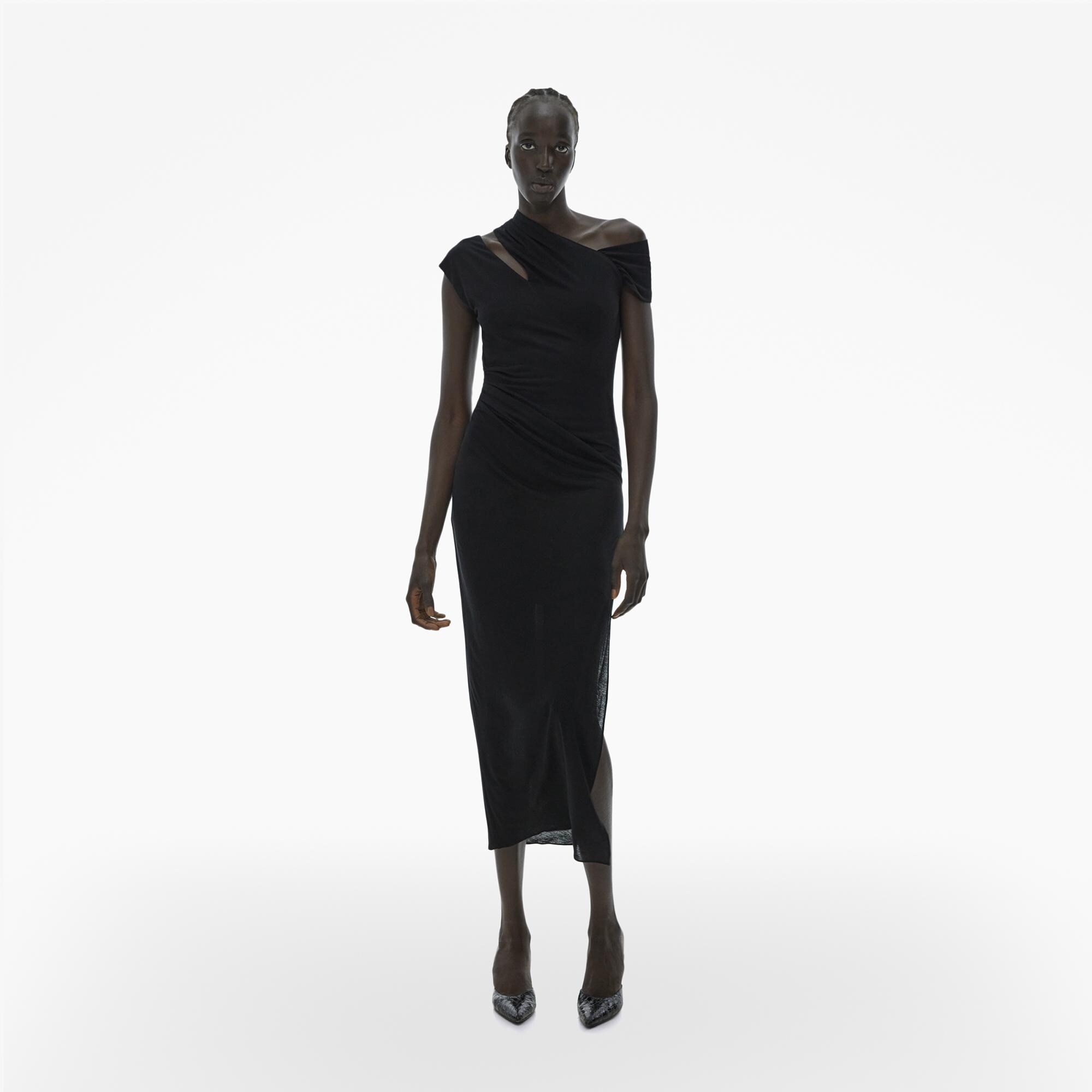 Helmut Lang Ribbed Asymmetric Maxi Dress  | Helmut Lang