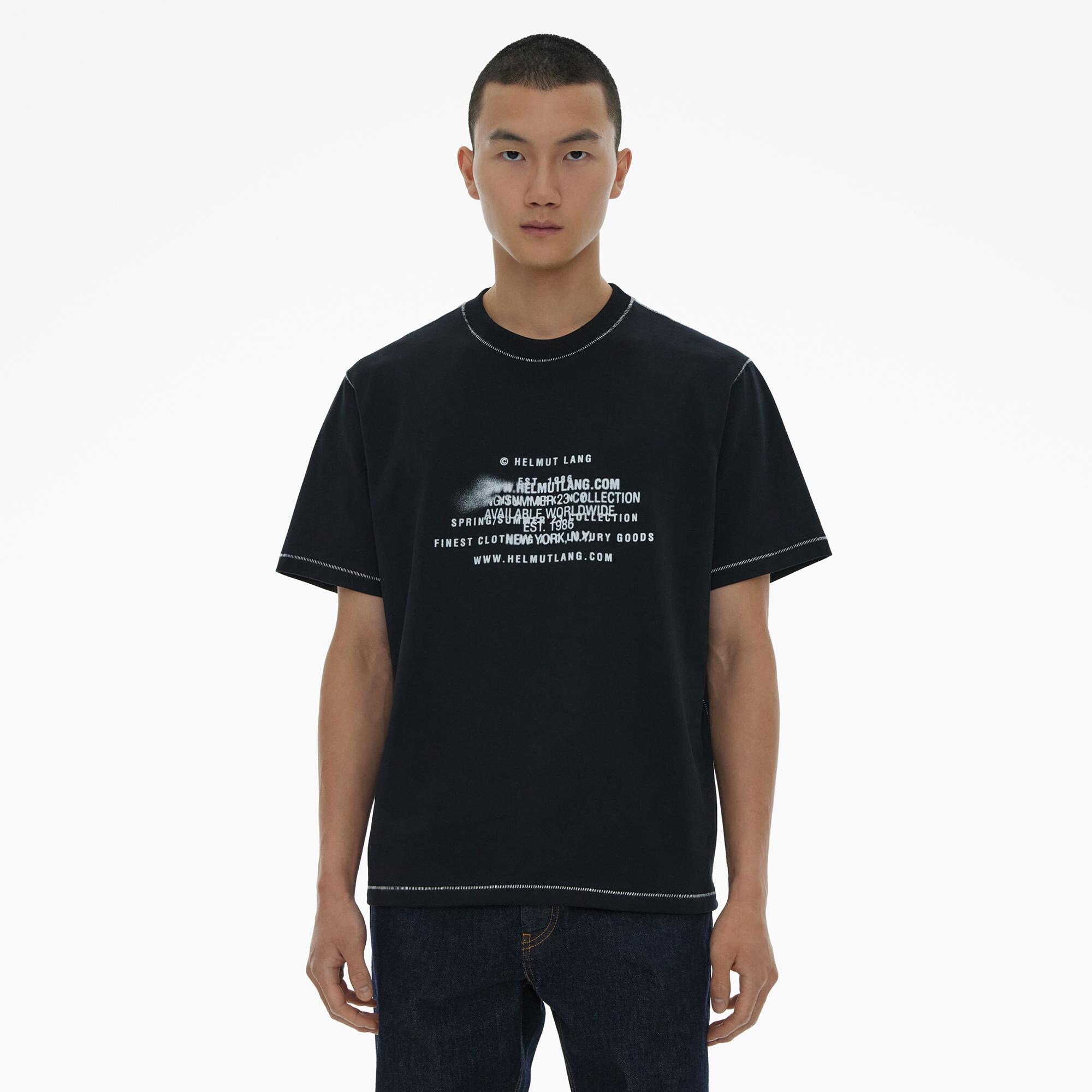 spand bark Håndskrift Helmut Lang Spray Logo Tee | WWW.HELMUTLANG.COM