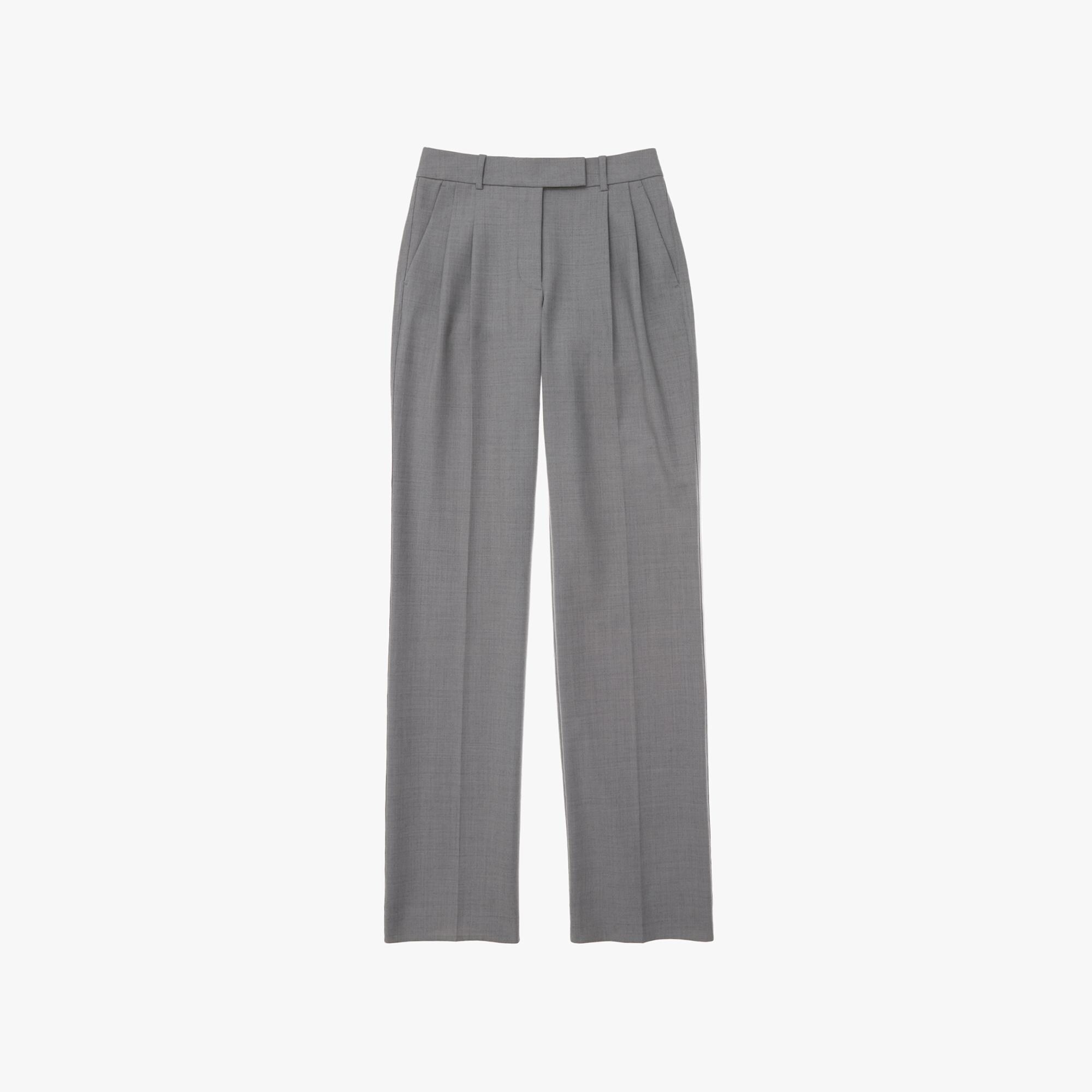 Pleated Stretch Wool Pant