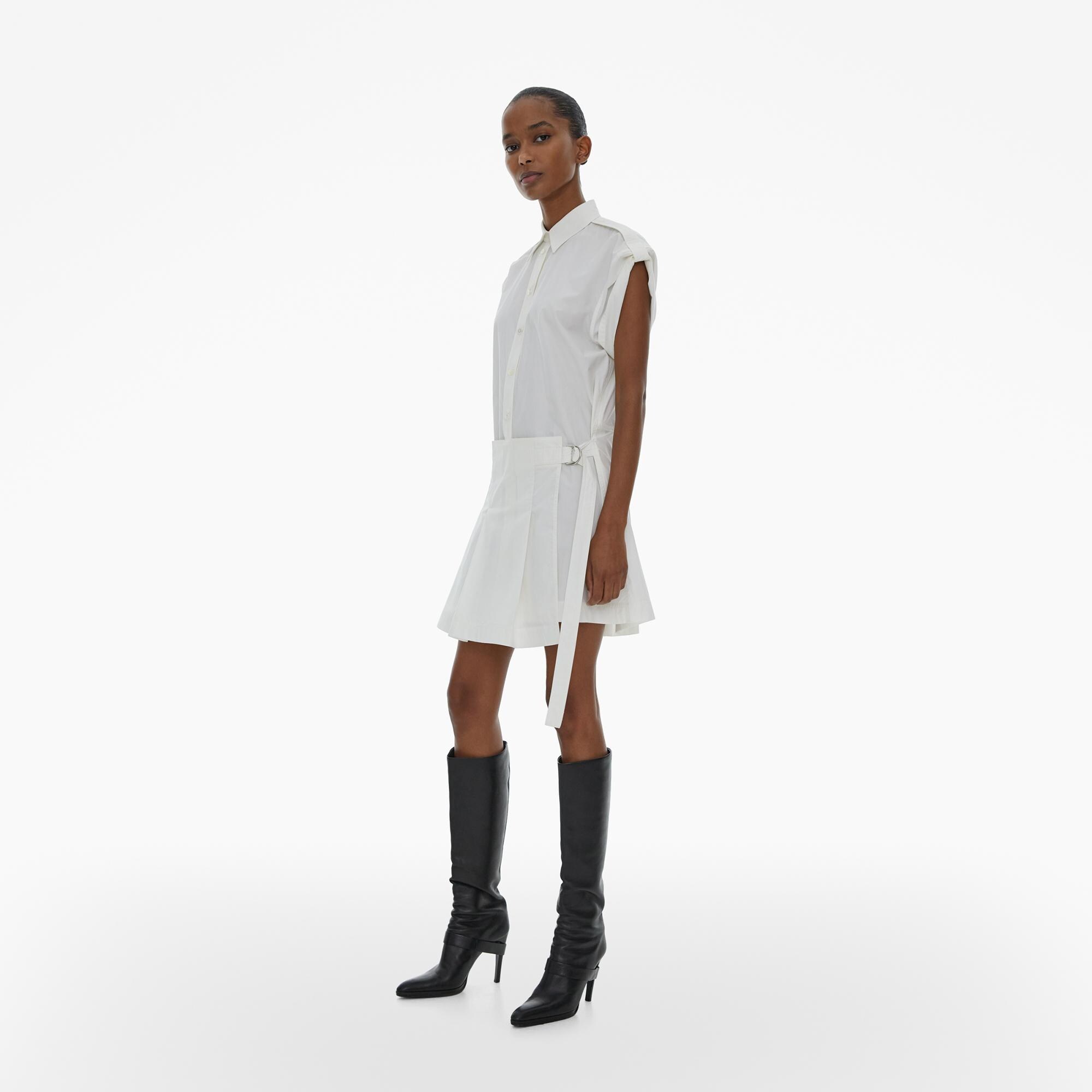 Helmut Lang Pleated Mini Shirt Dress