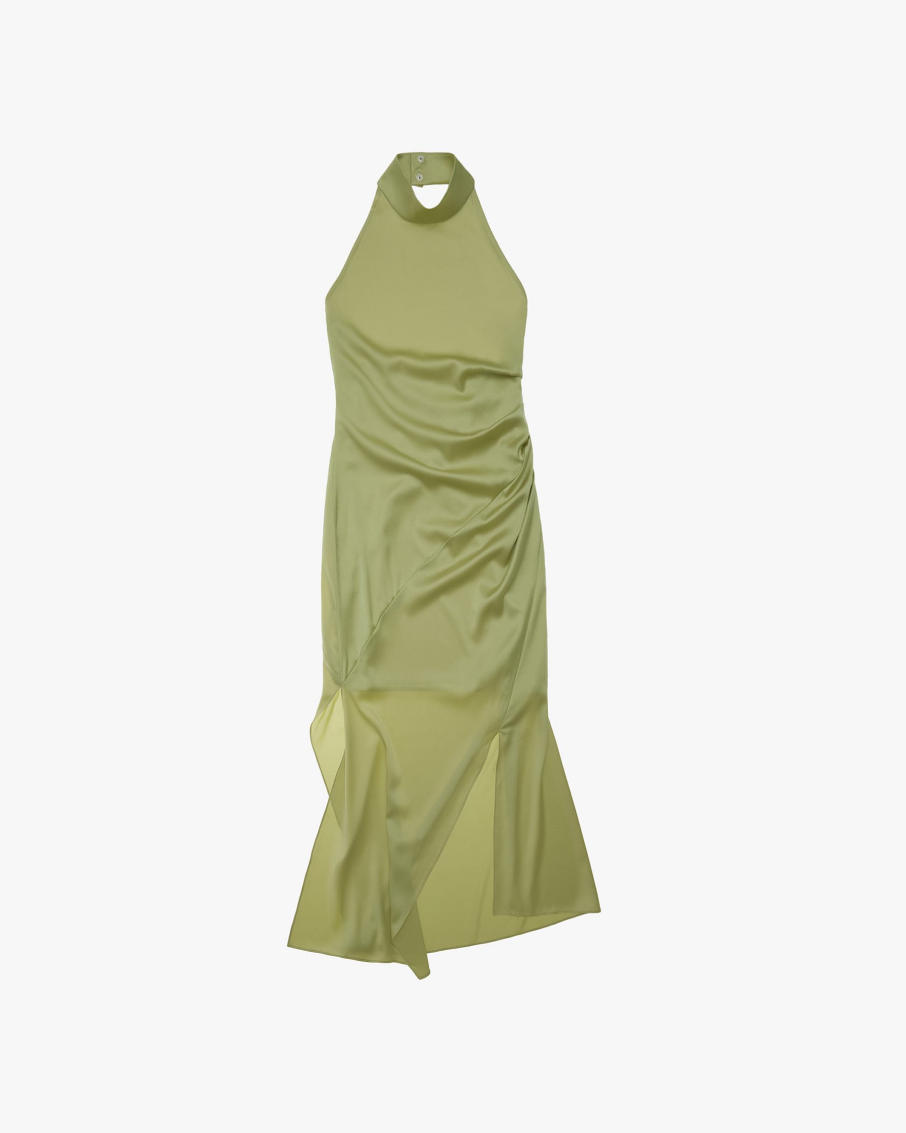 Stretch Silk Halter Dress