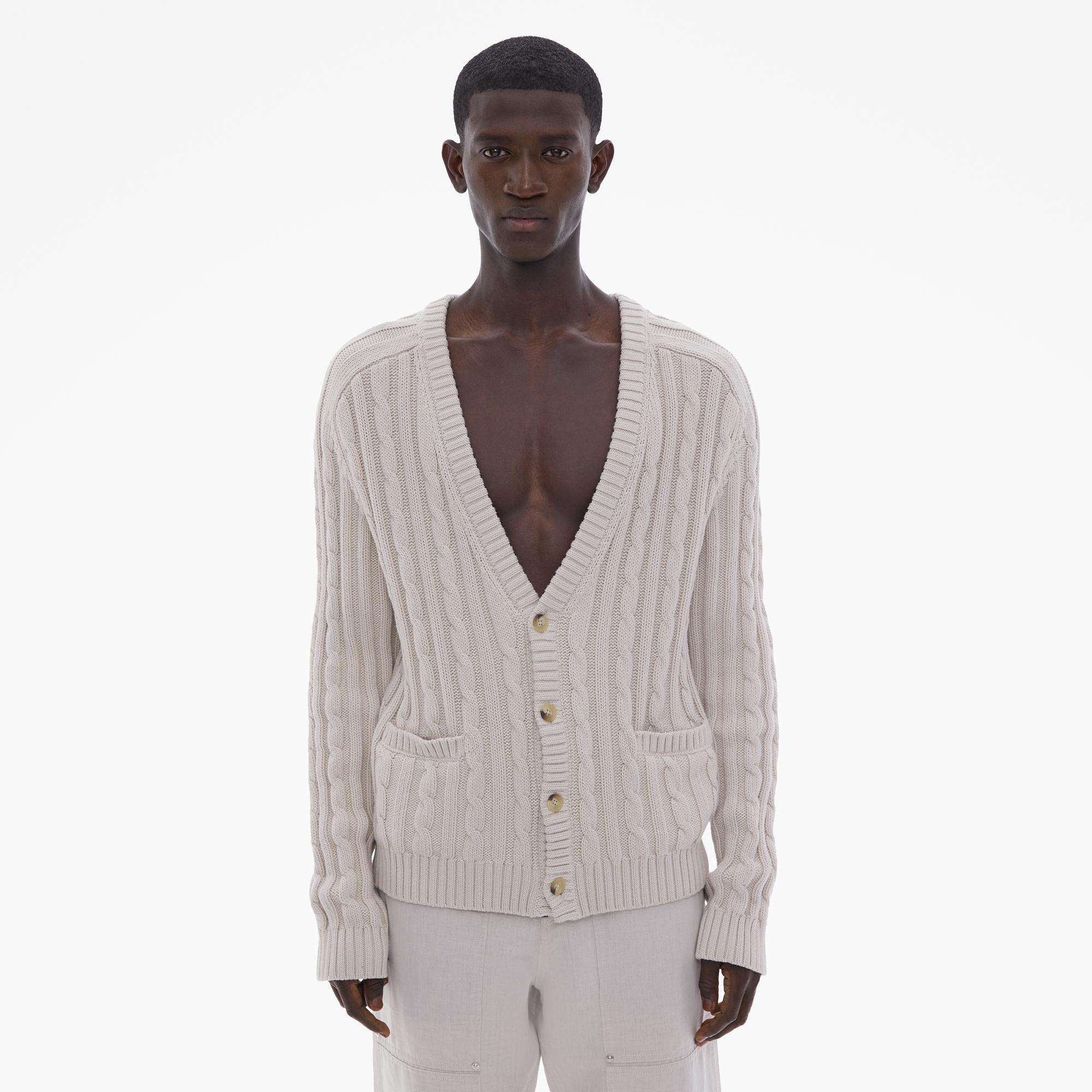 Helmut Lang Cotton-Wool Cable Knit Cardigan | WWW.HELMUTLANG.COM