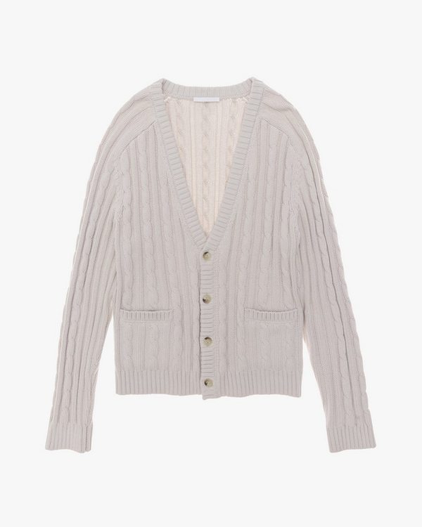 Cotton-Wool Cable Knit Cardigan