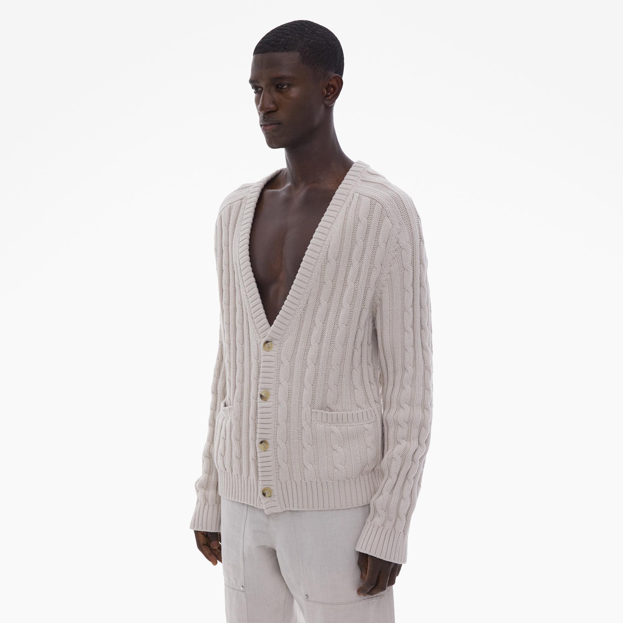 Helmut Lang Cotton-Wool Cable Knit Cardigan | WWW.HELMUTLANG.COM