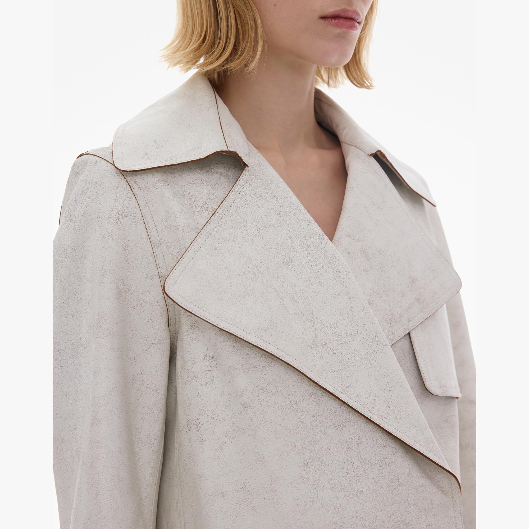 Helmut Lang Cropped Leather Trench Jacket | WWW.HELMUTLANG.COM