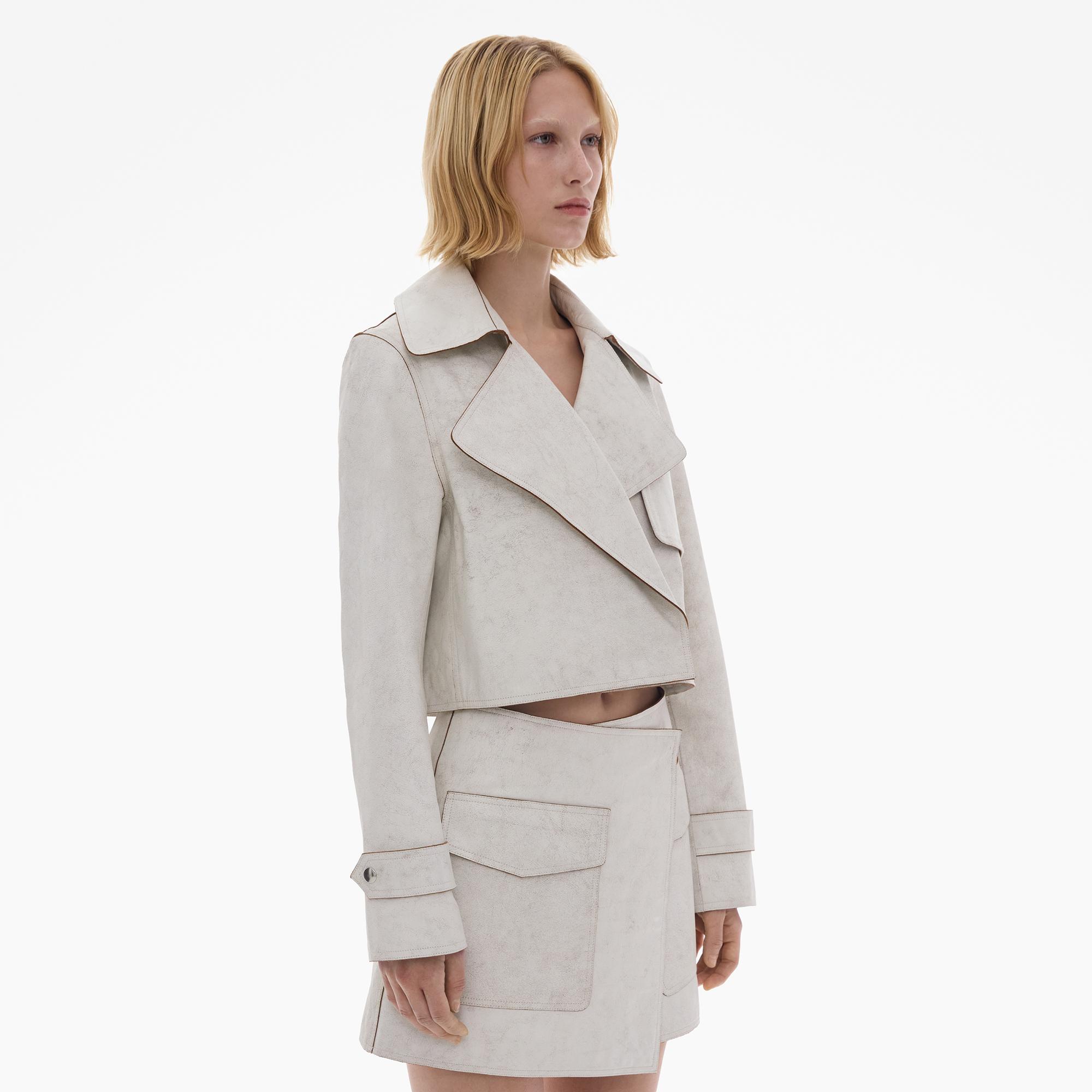 Helmut Lang Cropped Leather Trench Jacket | WWW.HELMUTLANG.COM