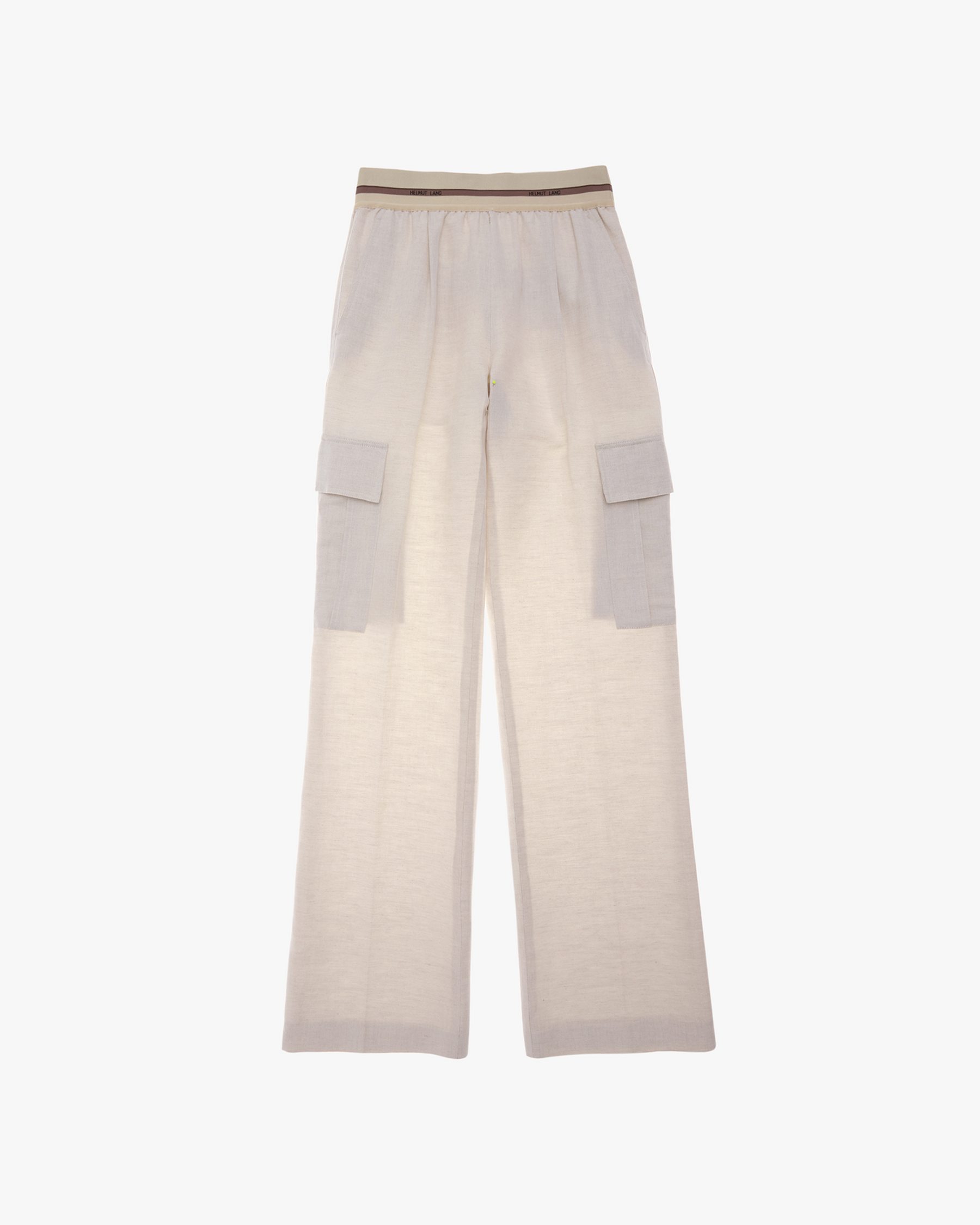 Pull-On Cotton-Linen Cargo Pant
