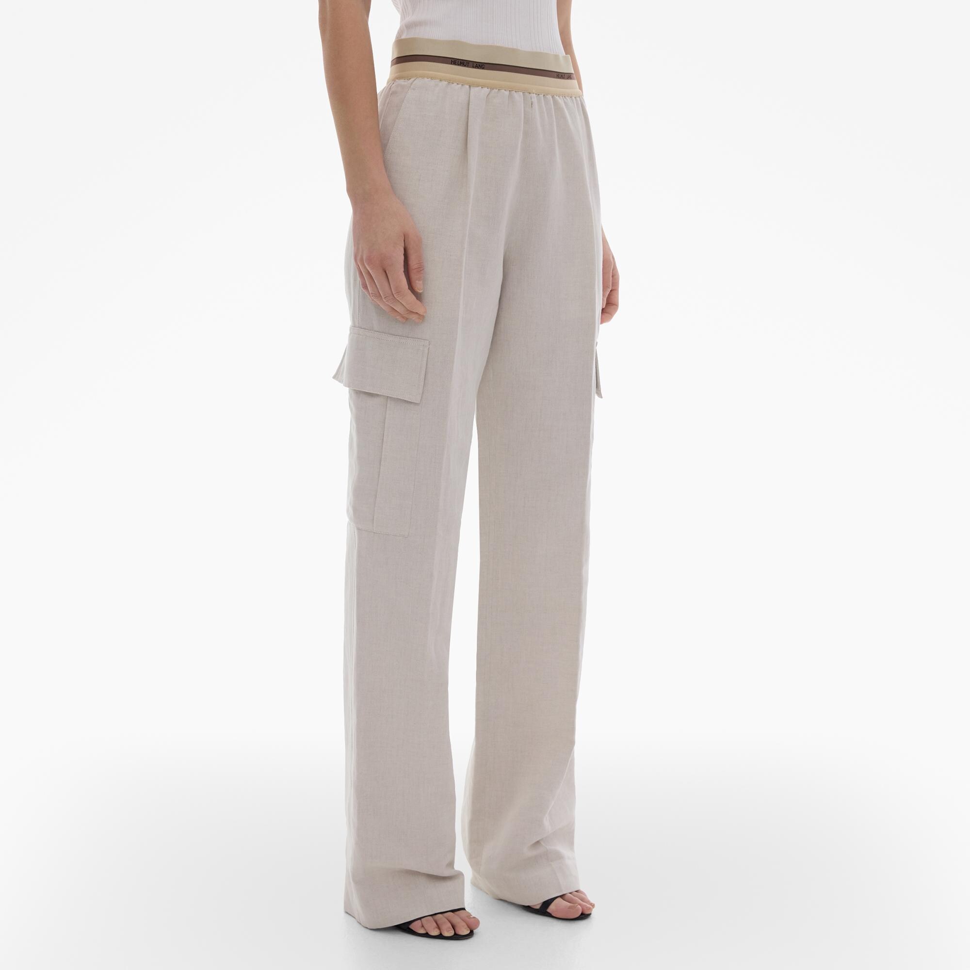 Louis Vuitton Cotton-Linen Cargo Pants , Beige, 34