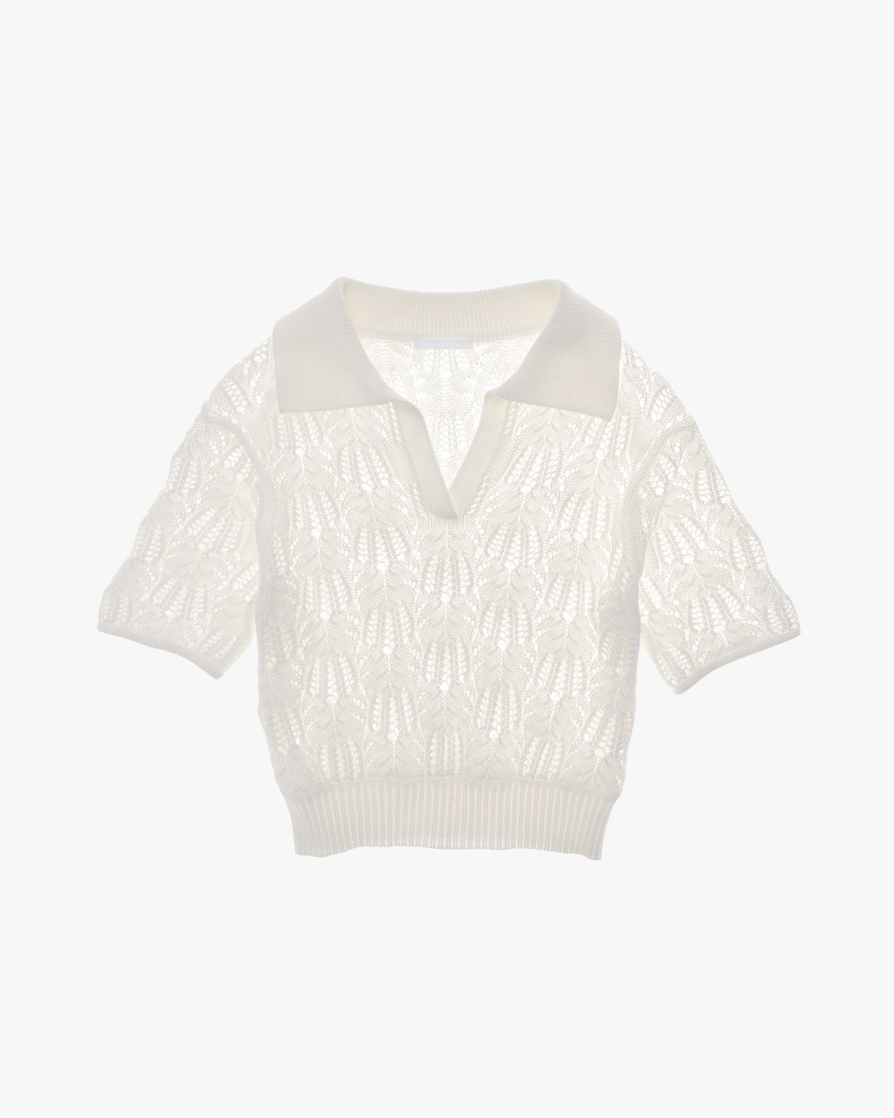 Cropped Cotton Polo Sweater