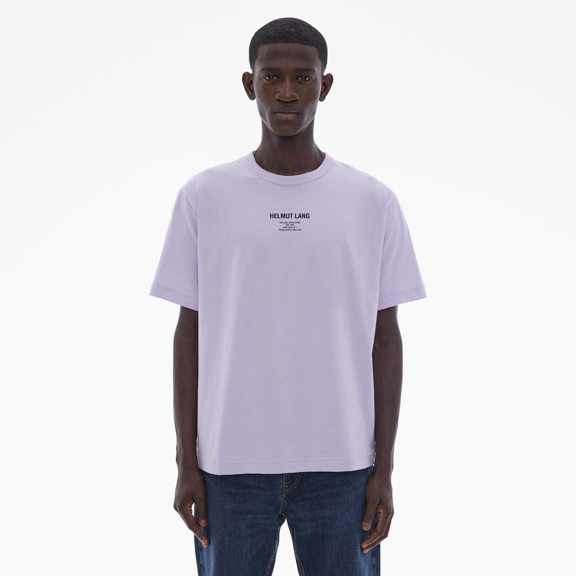 Shop Helmut Lang Logo Print Crewneck T-Shirt