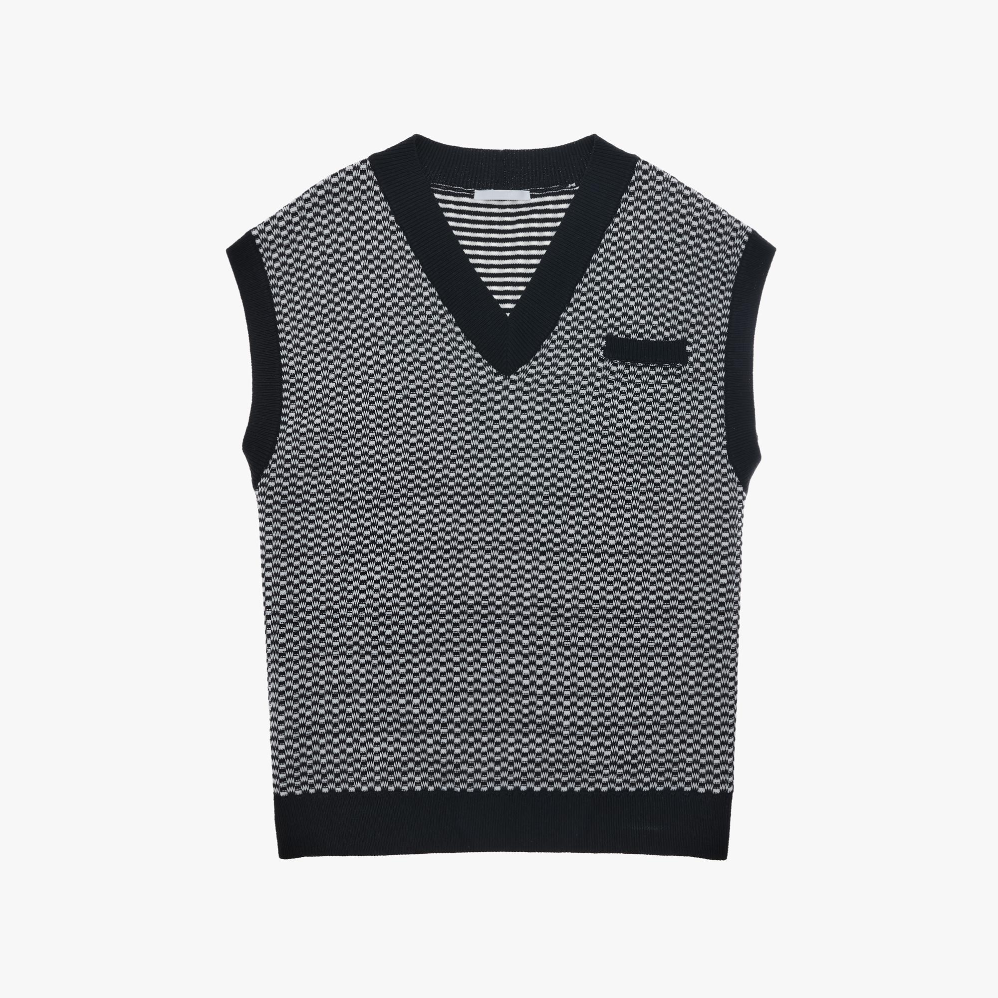 Helmut Lang Ribbed Knit Vest - Black (Monogram Logo) - N01HM702