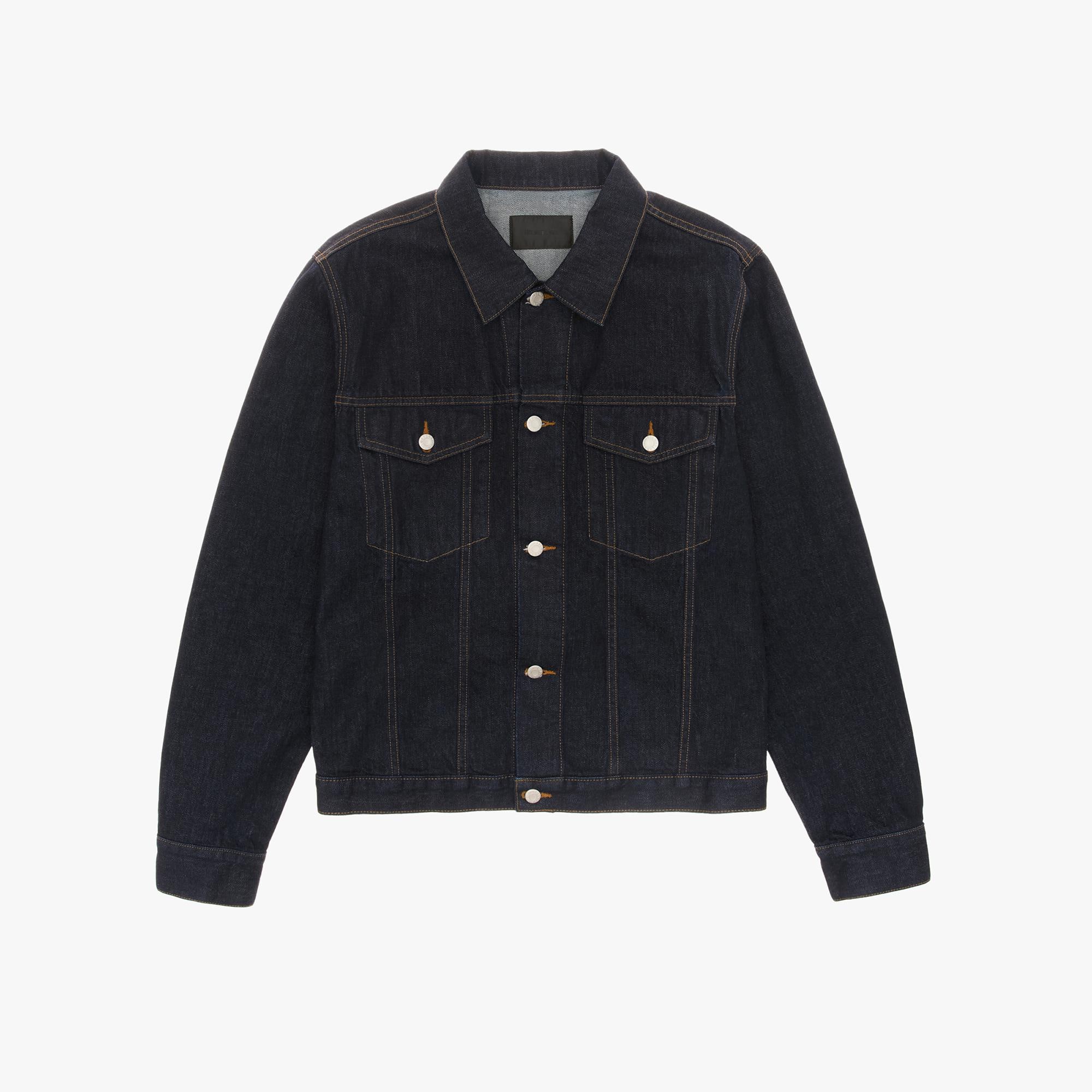 Jacquard Denim Trucker Jacket | Size 48