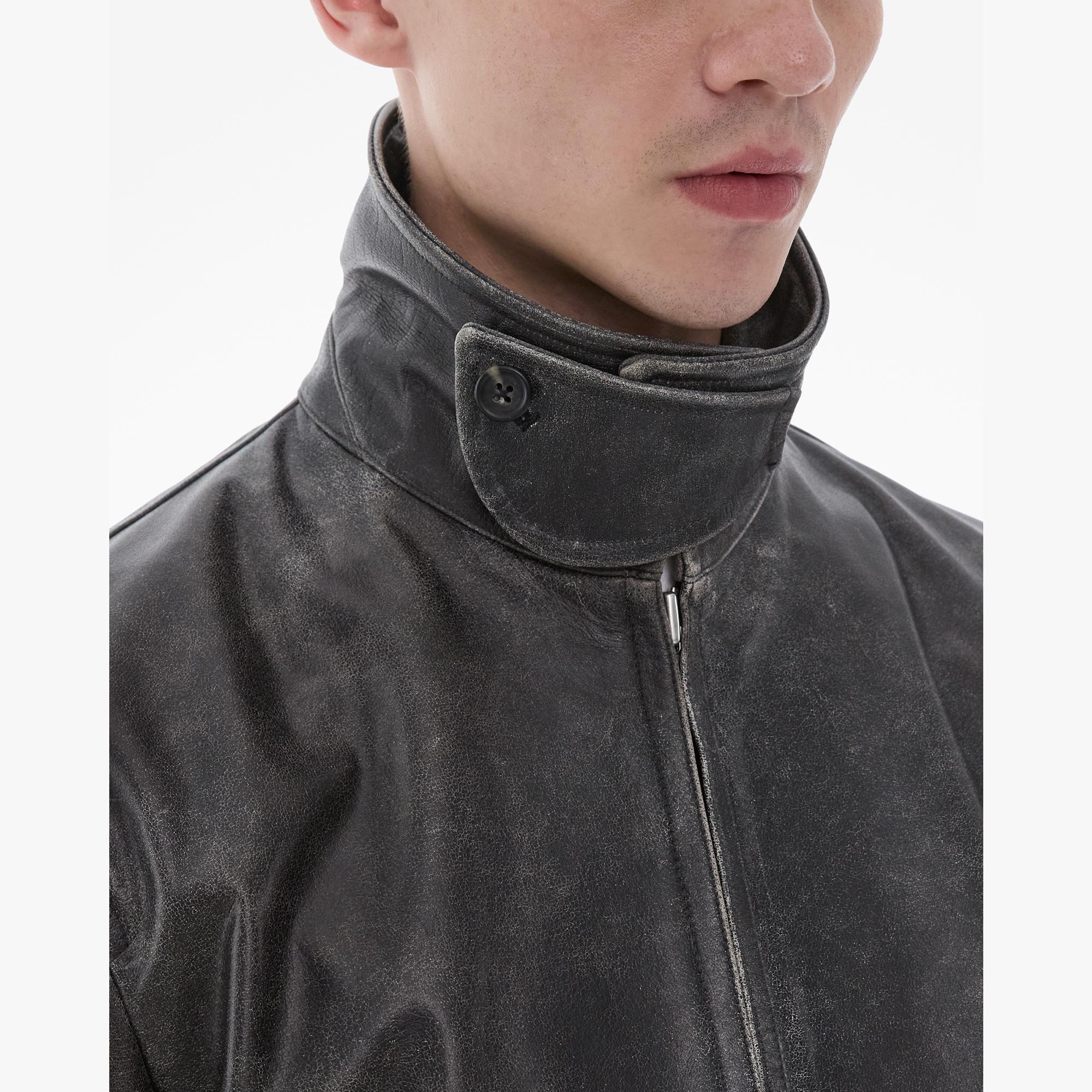 Helmut Lang Leather Bomber Jacket WWW.HELMUTLANG.COM