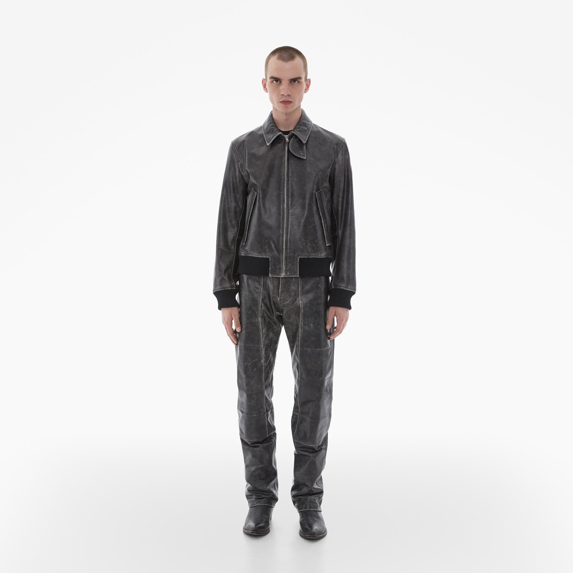 Helmut Lang Leather Bomber Jacket WWW.HELMUTLANG.COM