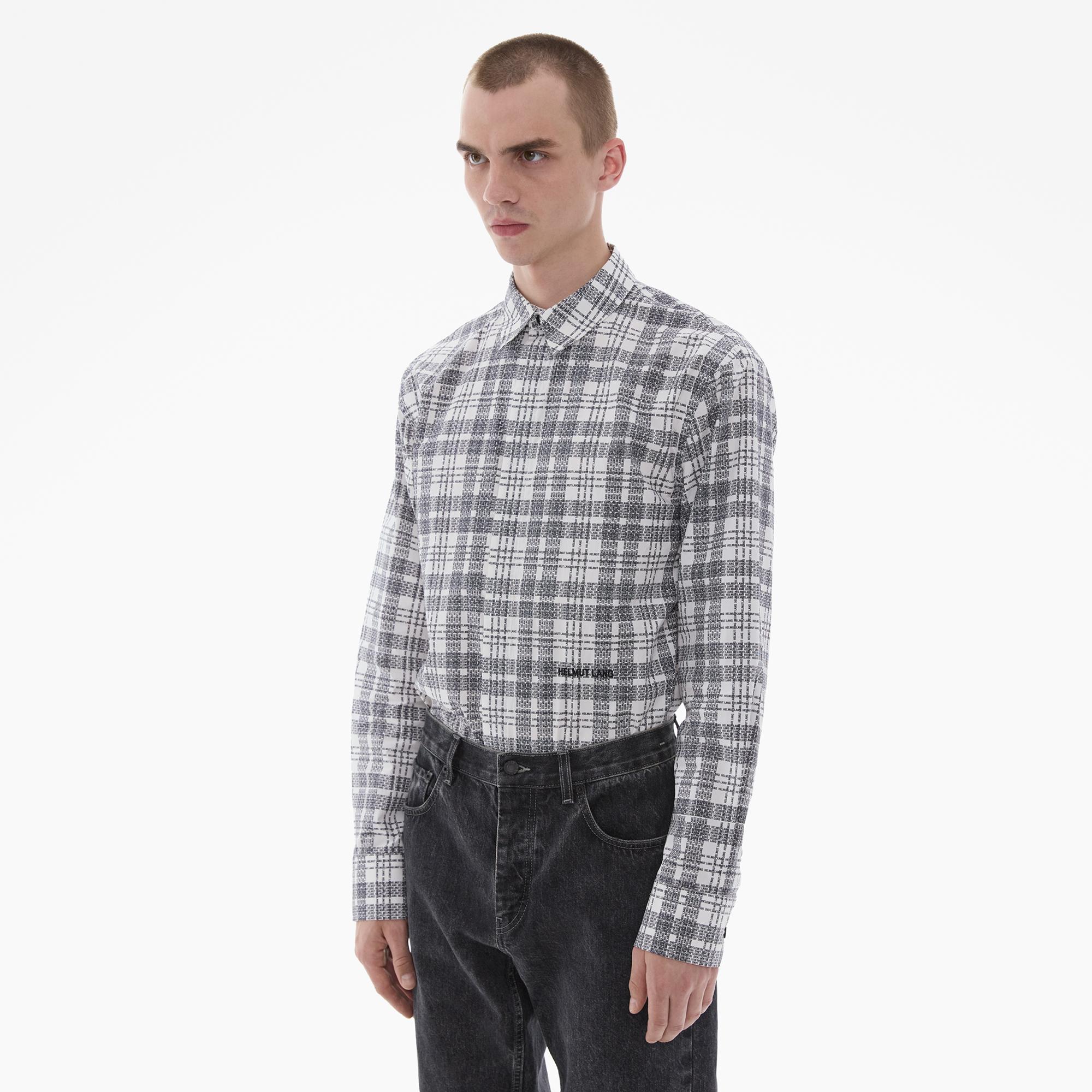 Saint Laurent Flannel Check Button Up Shirt Red Grey Cotton