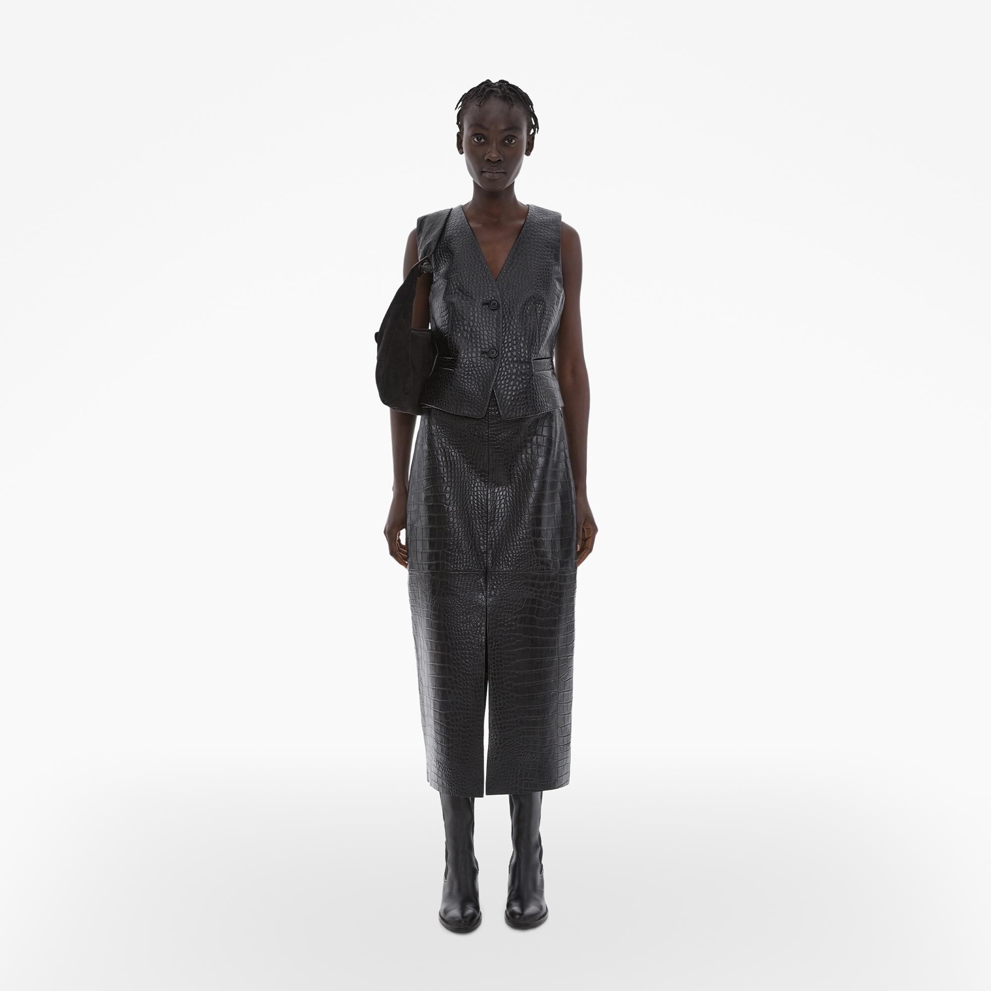 Helmut Lang Embossed Leather Tuxedo Vest | WWW.HELMUTLANG.COM