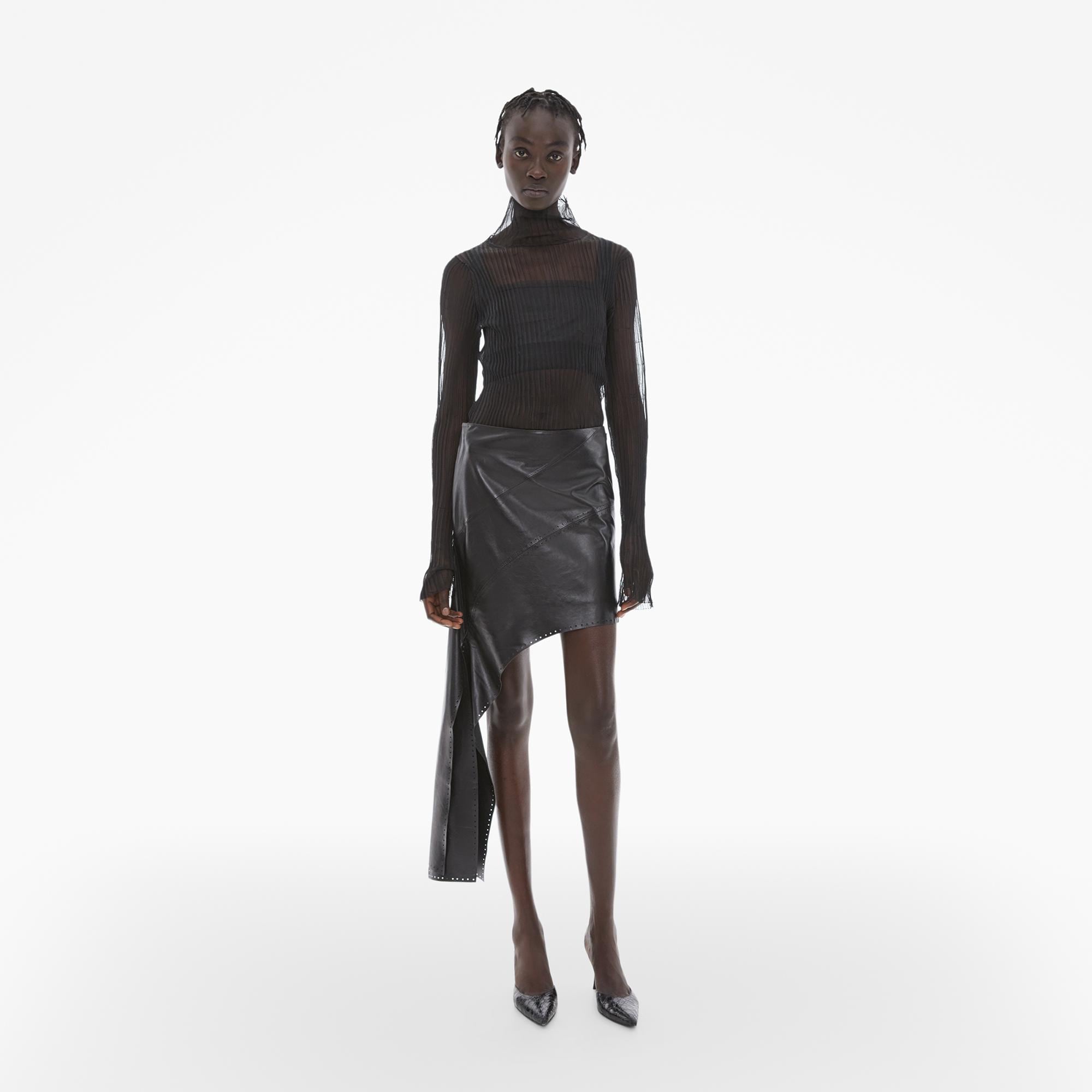 Helmut Lang Leather Slash Skirt | WWW.HELMUTLANG.COM