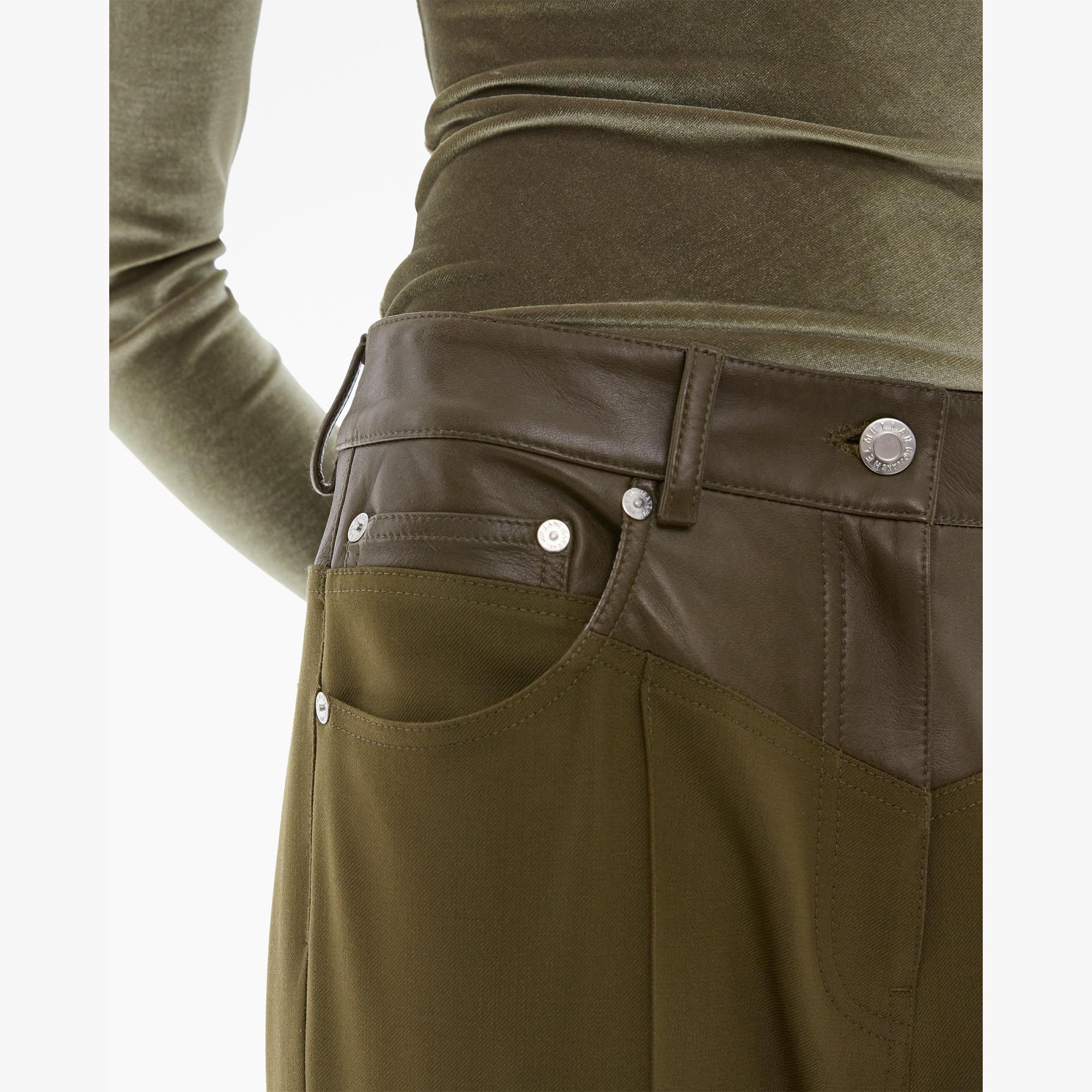 Leather-Trimmed Garter Pant