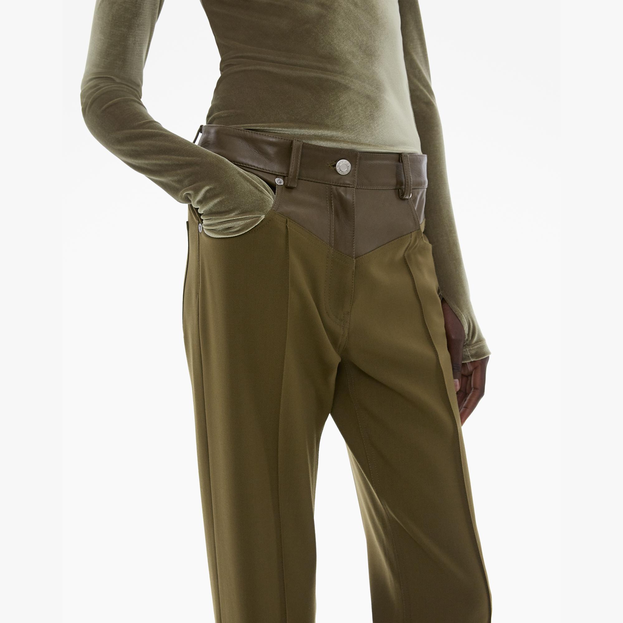 Leather-Trimmed Garter Pant