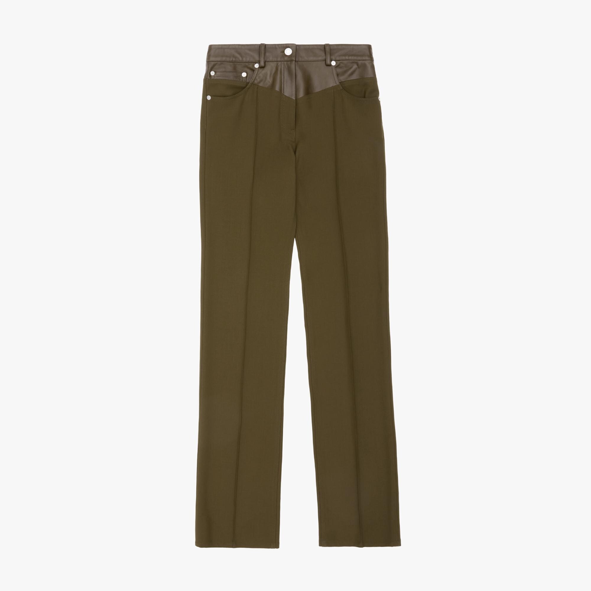 Leather-Trimmed Garter Pant