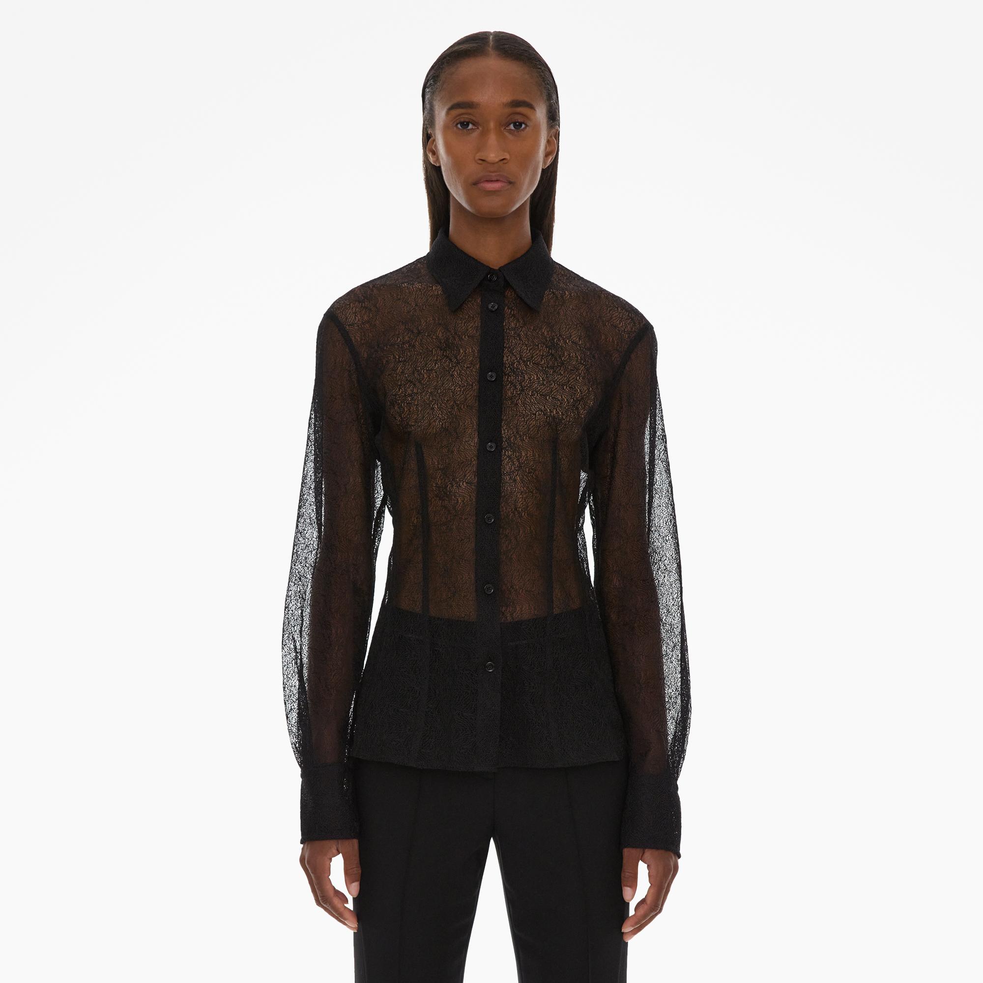 Helmut Lang Fitted Lace Shirt