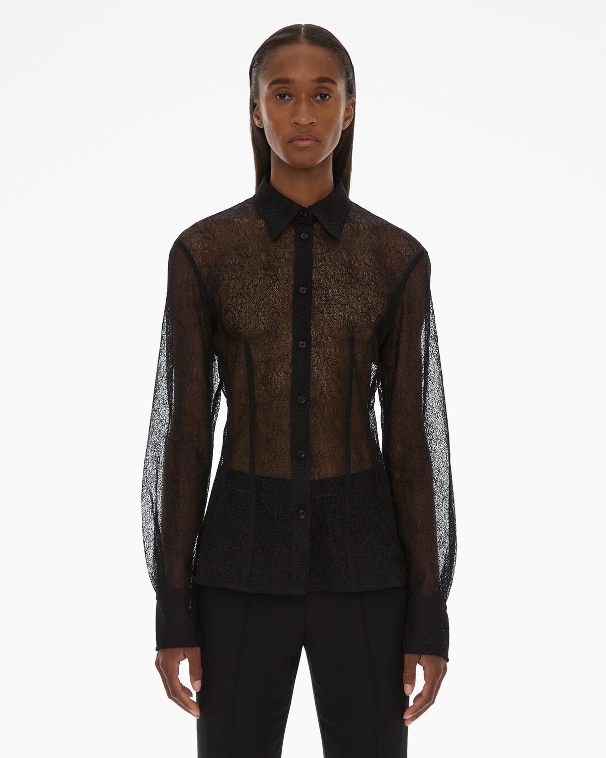 Helmut Lang Fitted Lace Shirt